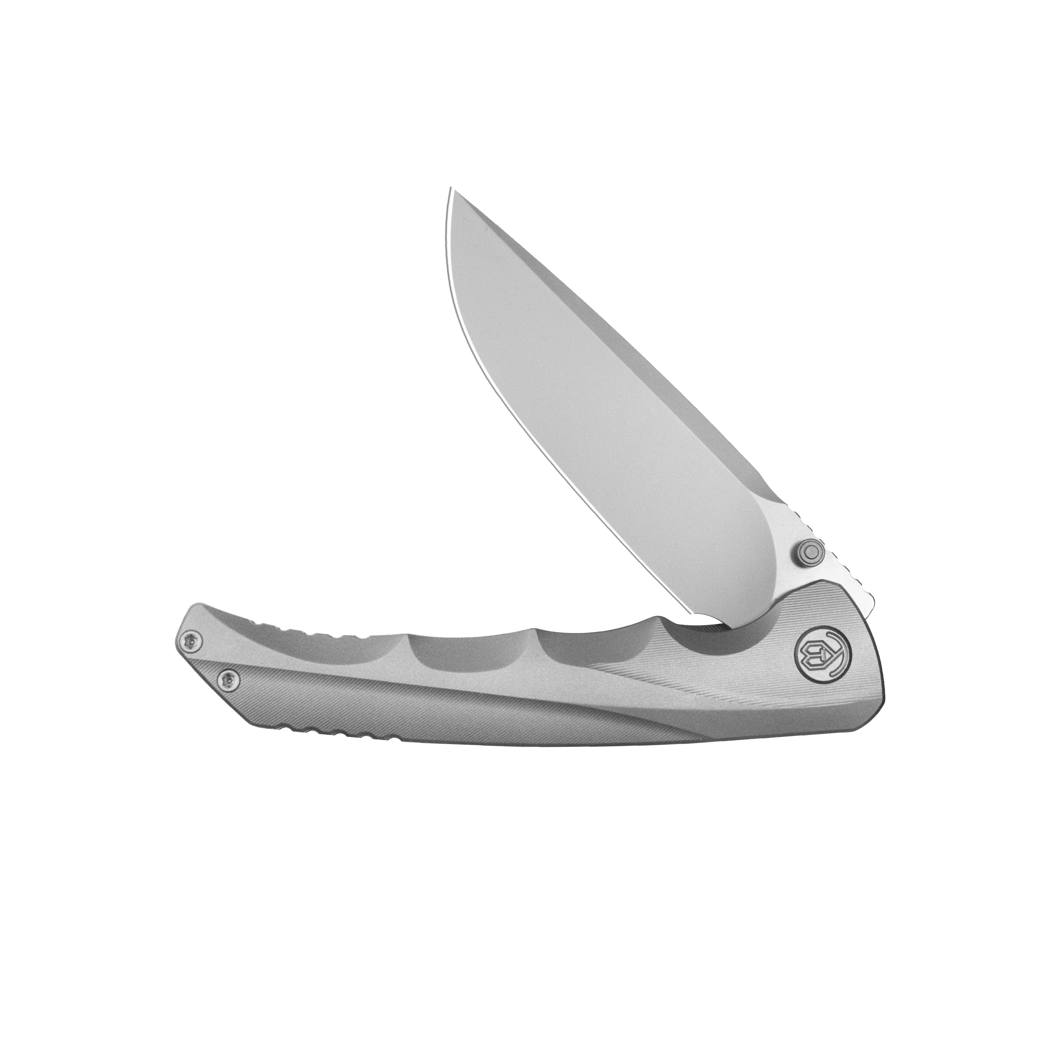 KB Zazoo Folding Knife Grey Titanium Handle 3.70'' Beadblast M390 Blade KB389A