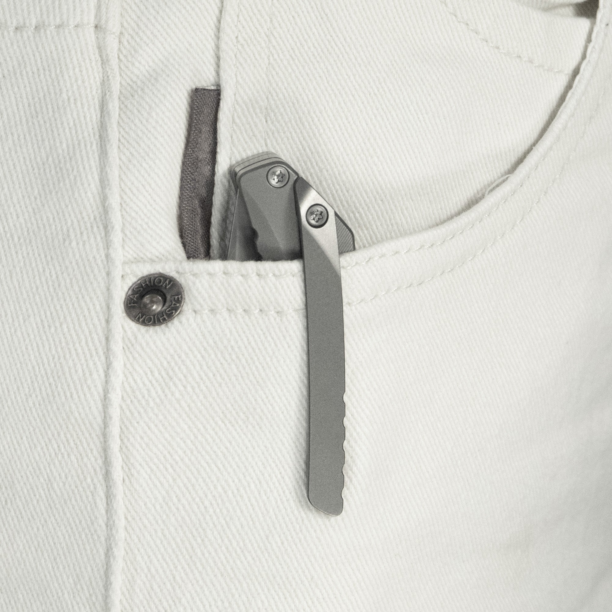 KB Zazoo Folding Knife Grey Titanium Handle 3.70'' Beadblast M390 Blade KB389A