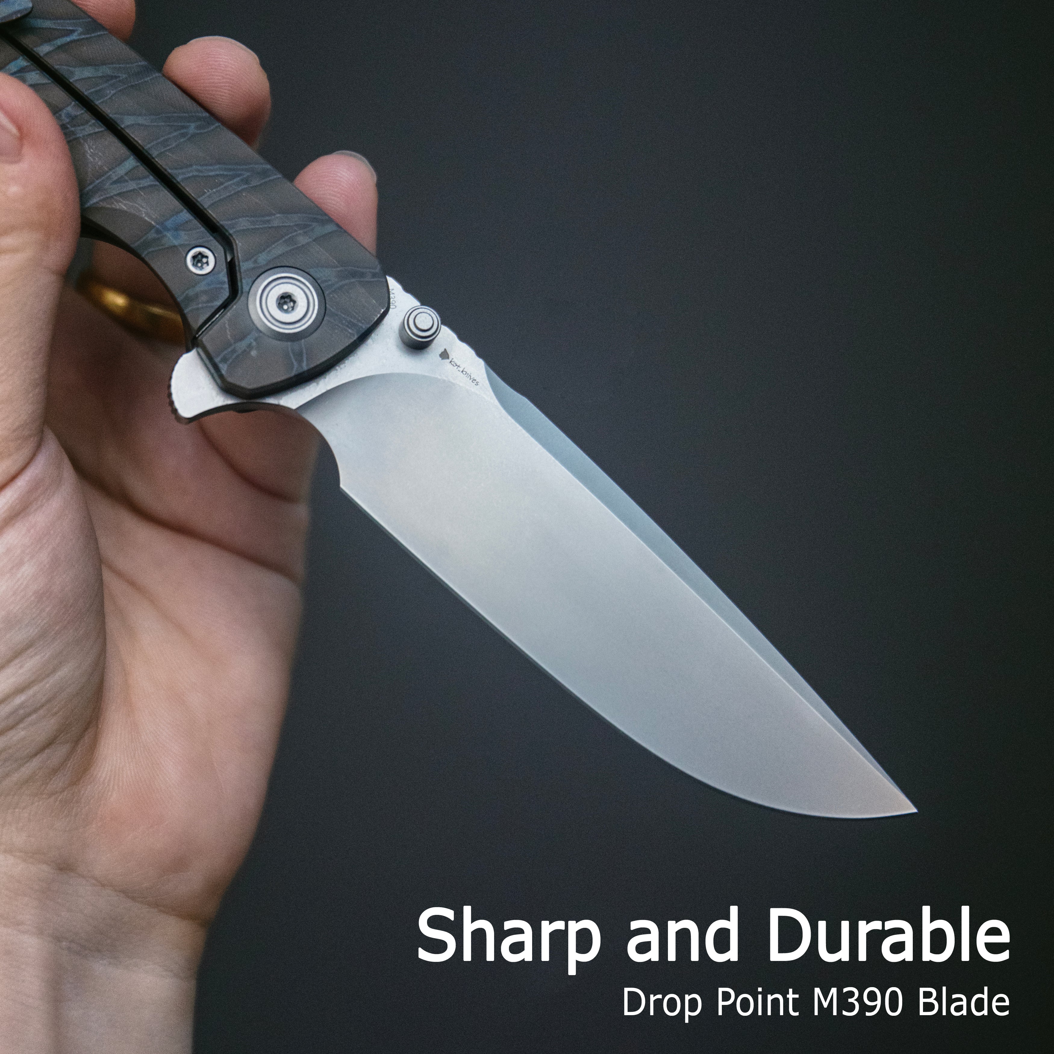 KB Zazoo Folding Knife Regular DLC Titanium Handle 3.70'' Regular DLC M390 Blade KB389C