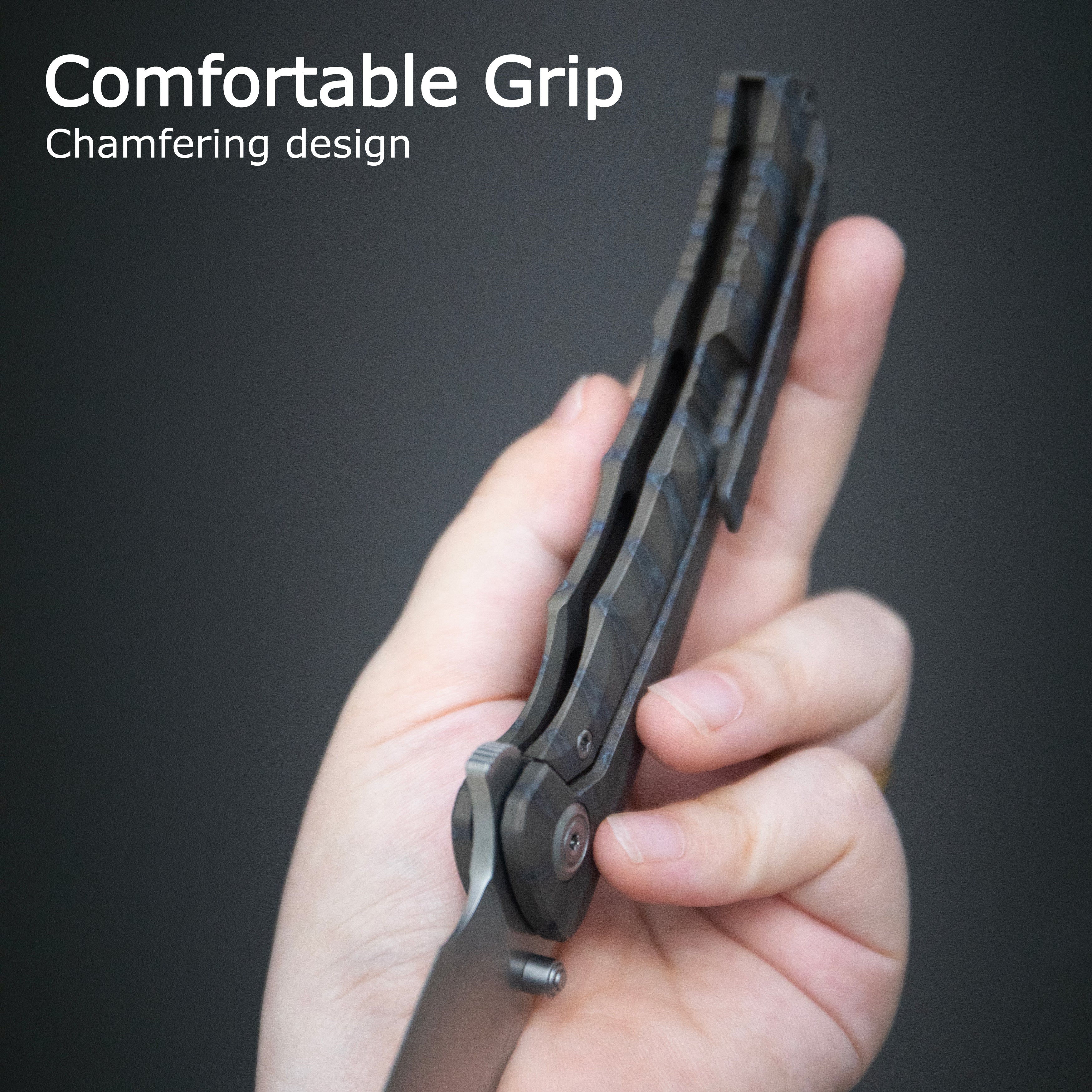 KB Zazoo Folding Knife Regular DLC Titanium Handle 3.70'' Regular DLC M390 Blade KB389C