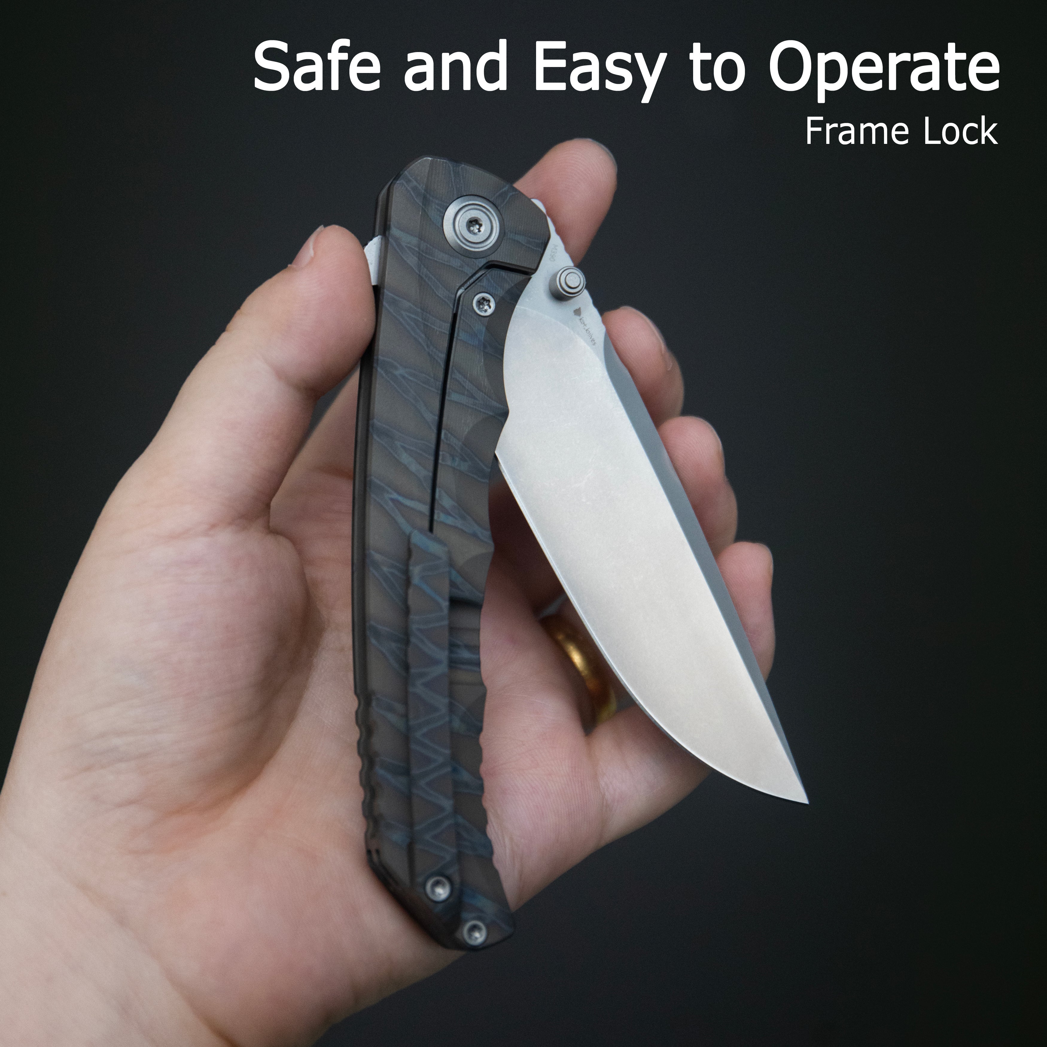 KB Zazoo Folding Knife Regular DLC Titanium Handle 3.70'' Regular DLC M390 Blade KB389C