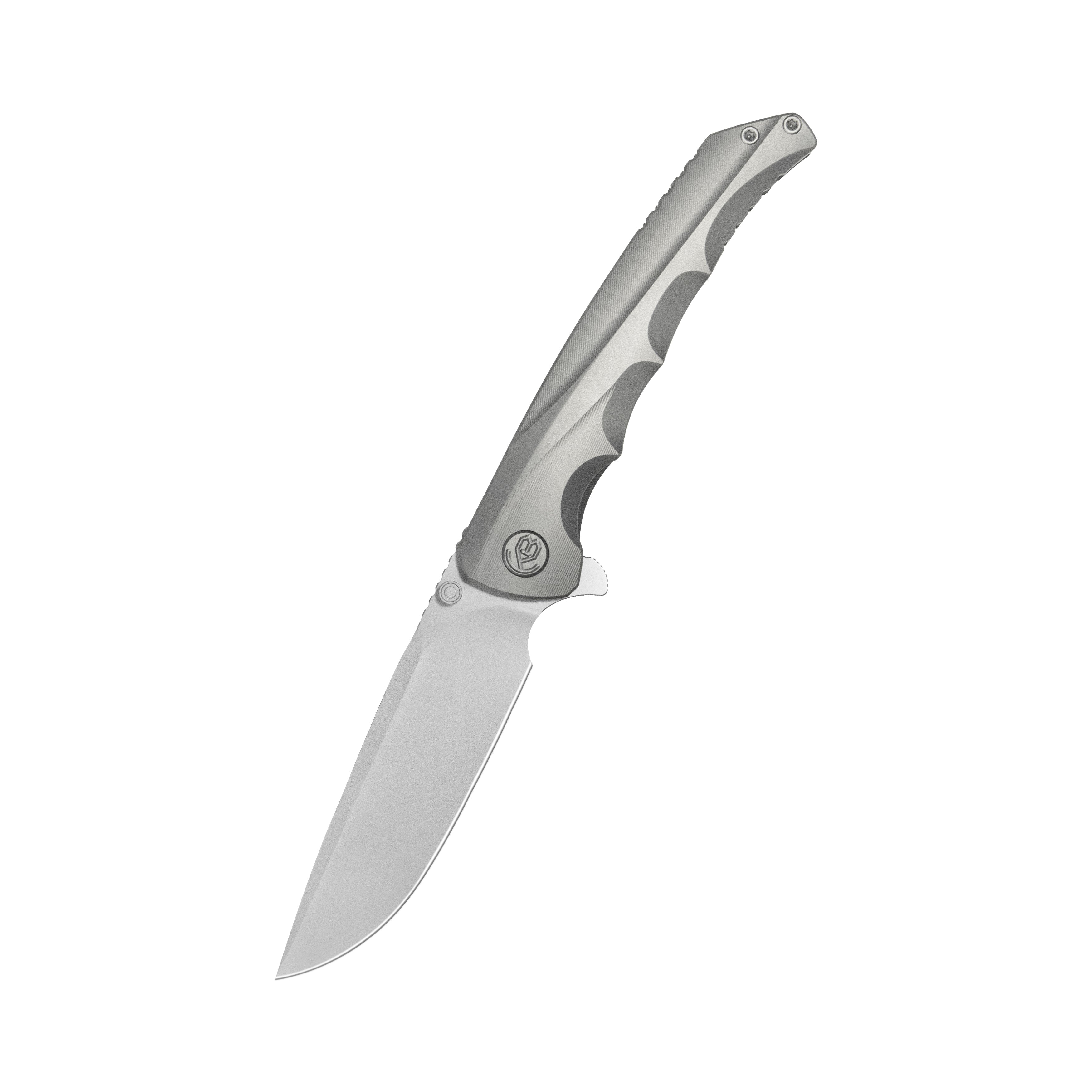 KB Zazoo Folding Knife Grey Titanium Handle 3.70'' Beadblast M390 Blade KB389A