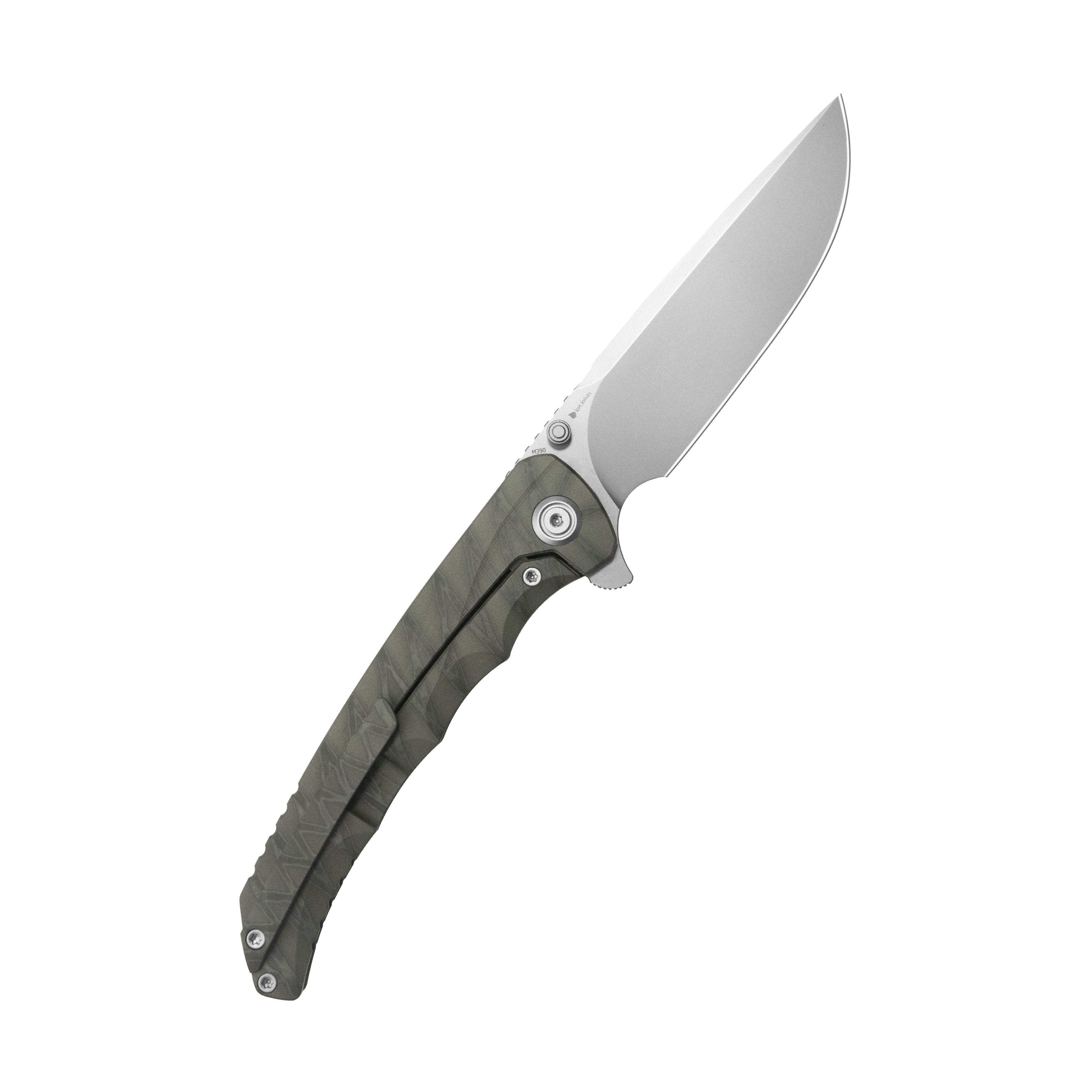 KB Zazoo Folding Knife Flame Ano Titanium Handle 3.70'' Beadblast M390 Blade KB389B