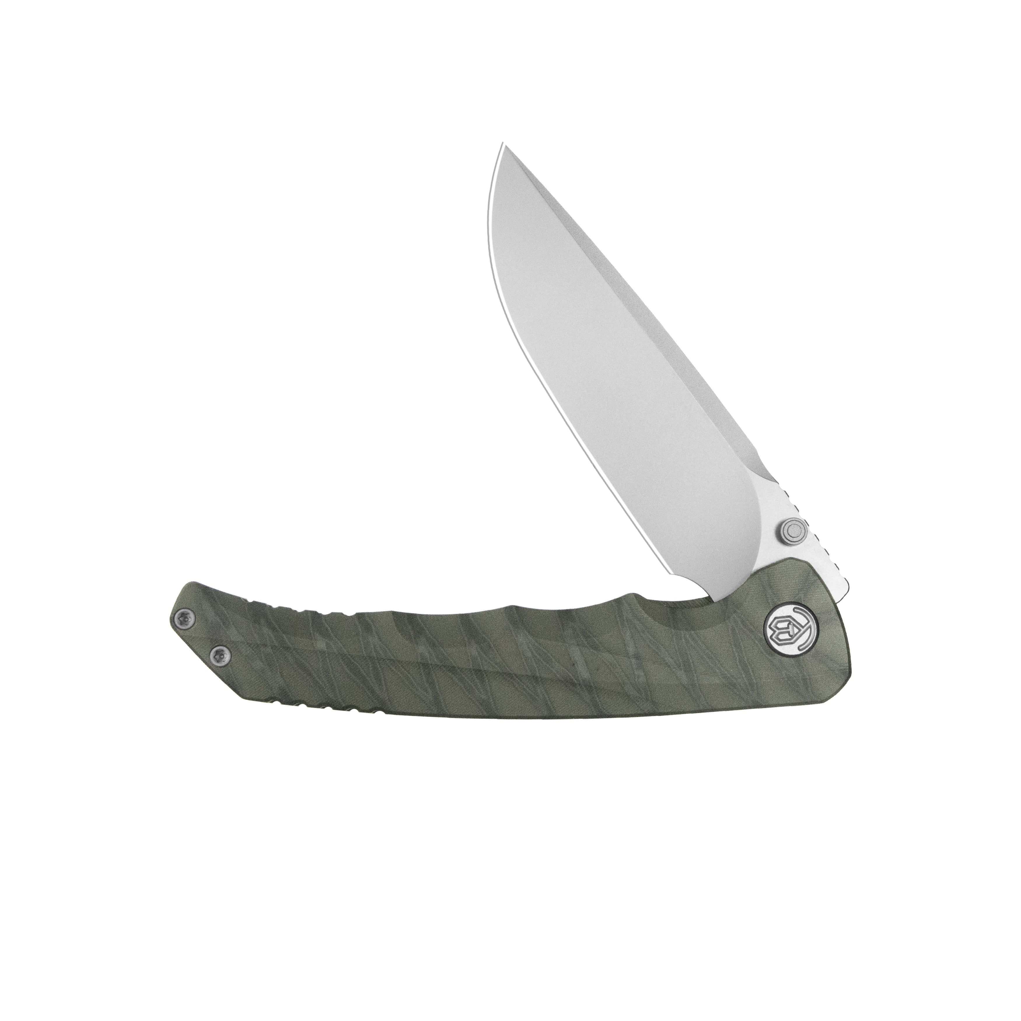 KB Zazoo Folding Knife Flame Ano Titanium Handle 3.70'' Beadblast M390 Blade KB389B