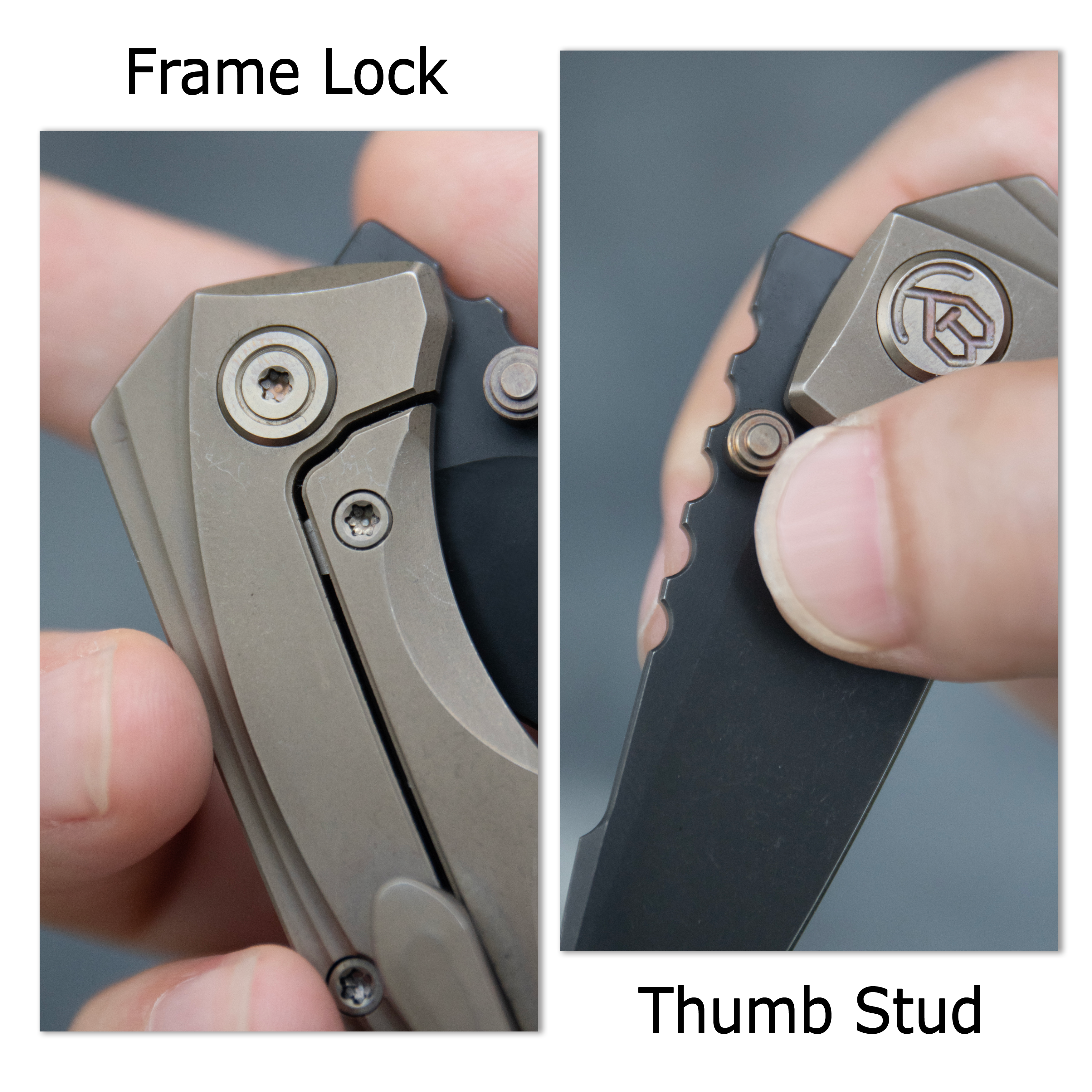 KB Steeltle Folding Knife Bronze Titanium Handle 2.36" Blackwash M390 Blade KB390D