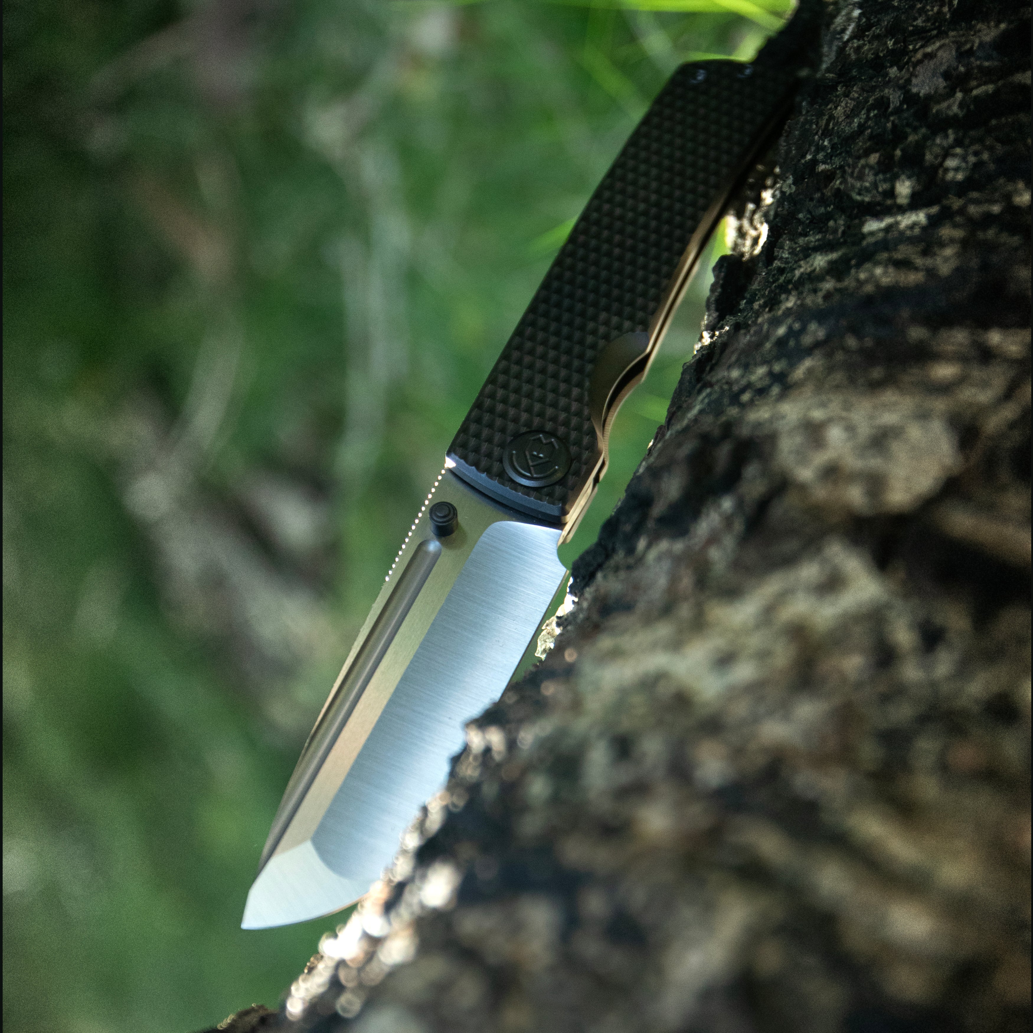 KB Mosquito Folding Knife Regular DLC Titanium with Diamond Milling 3.46'' Belt Satin M390 Blade KB409C