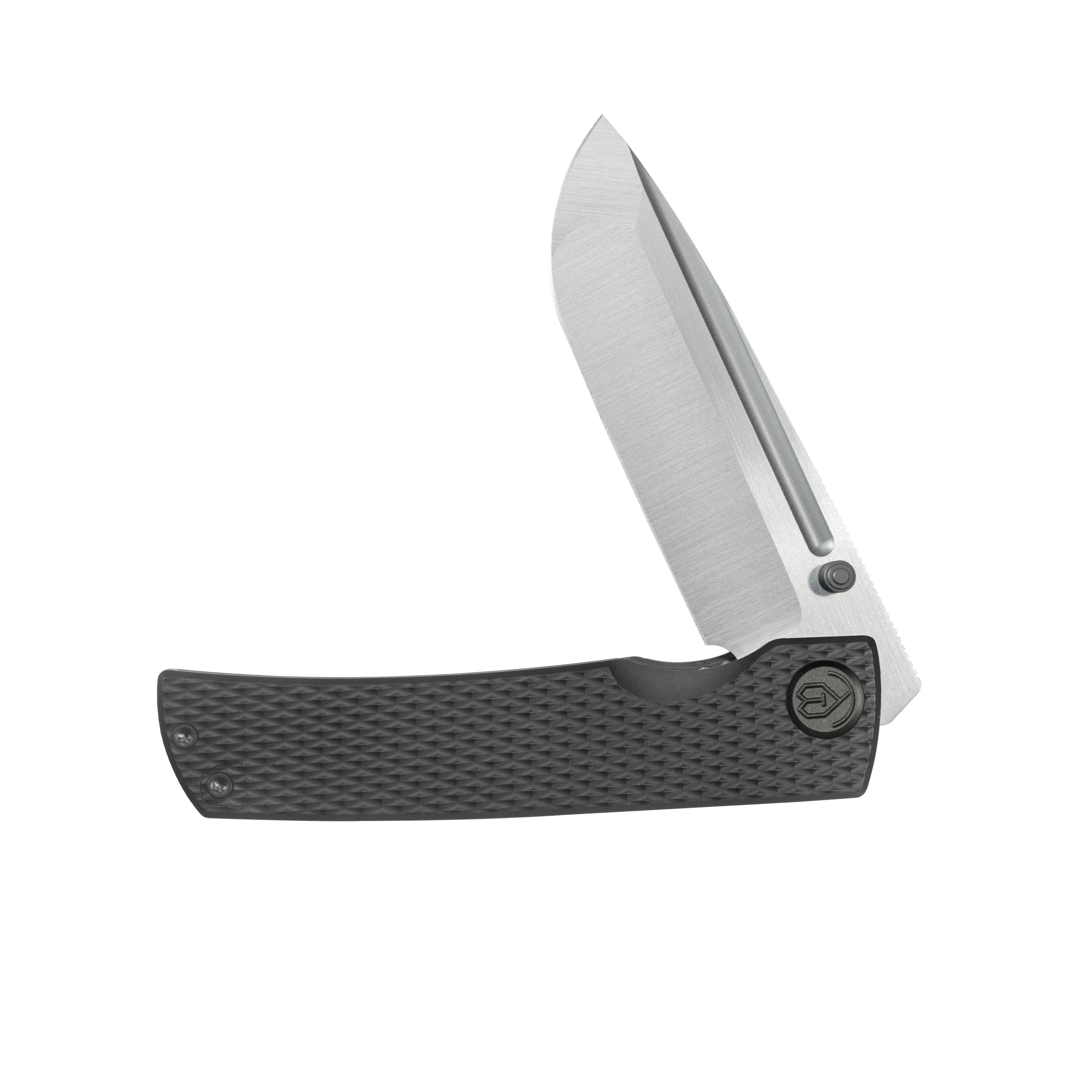 KB Mosquito Folding Knife Regular DLC Titanium with Diamond Milling 3.46'' Belt Satin M390 Blade KB409C