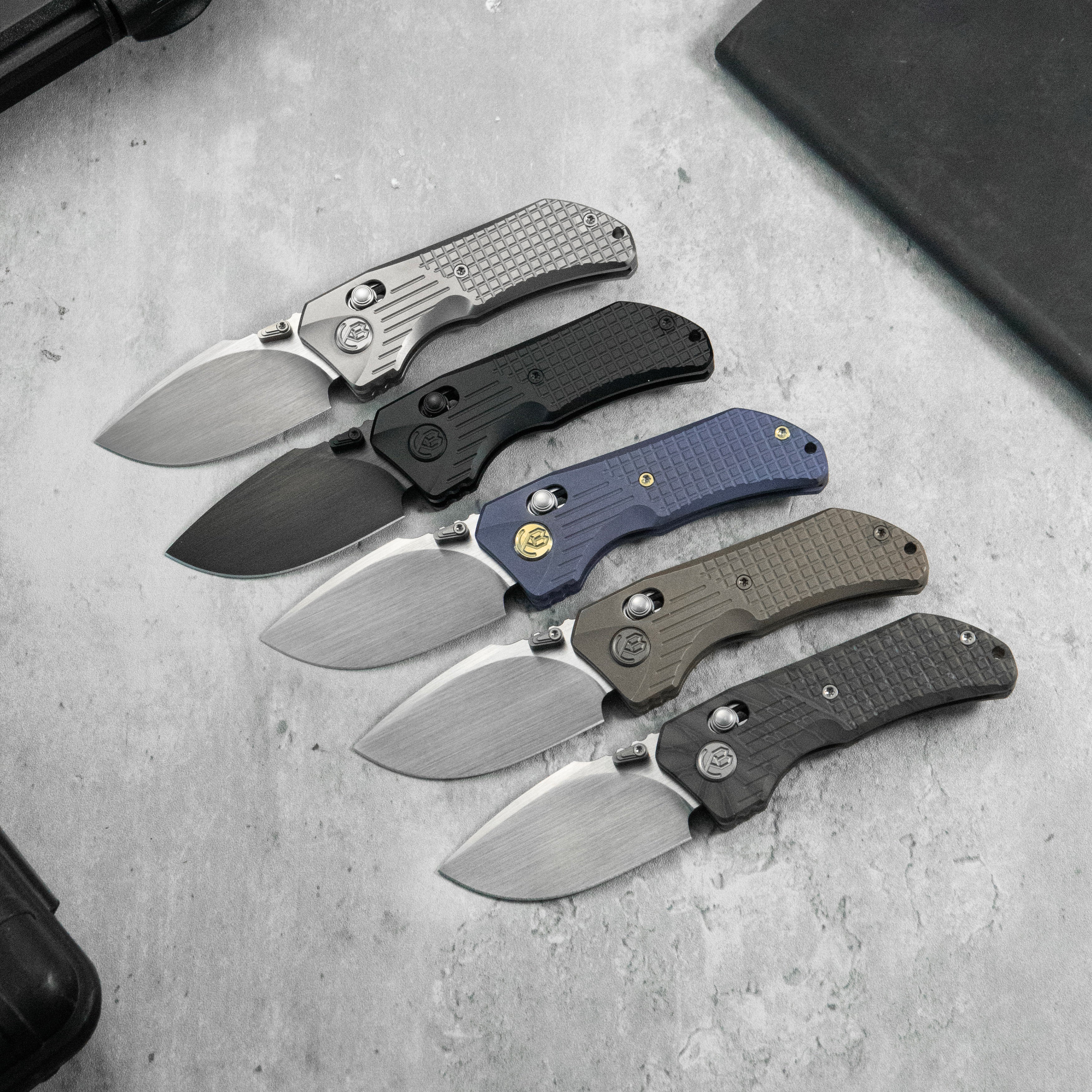 KB Jarpen Folding Knife Flame Ano Titanium Handle 2.36'' Hand Rubbed Satin CPM S90V Blade KB415B