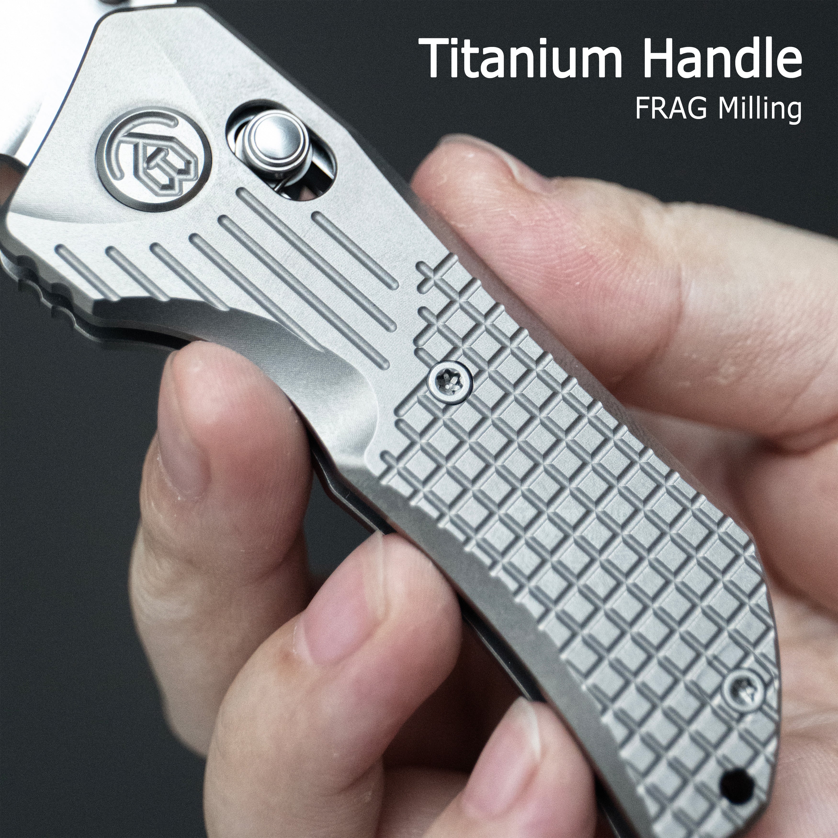 KB Jarpen Folding Knife Sandblast Titanium Handle 2.36'' Hand Rubbed Satin CPM S90V Blade KB415A