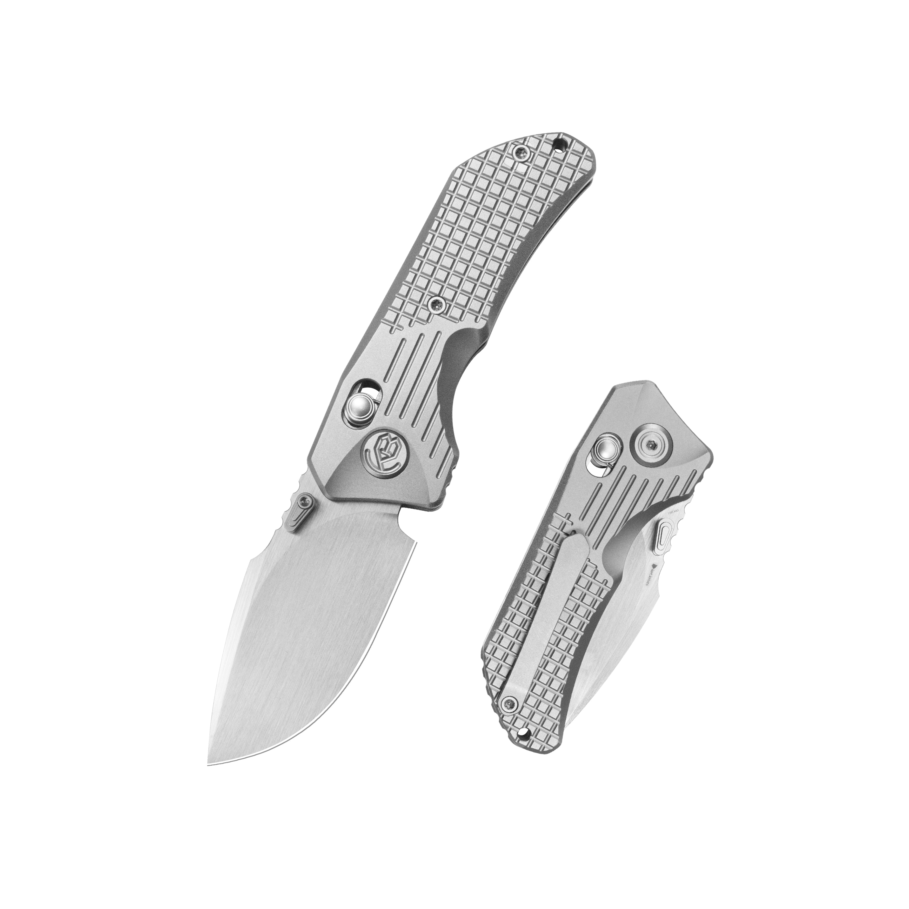 KB Jarpen Folding Knife Sandblast Titanium Handle 2.36'' Hand Rubbed Satin CPM S90V Blade KB415A