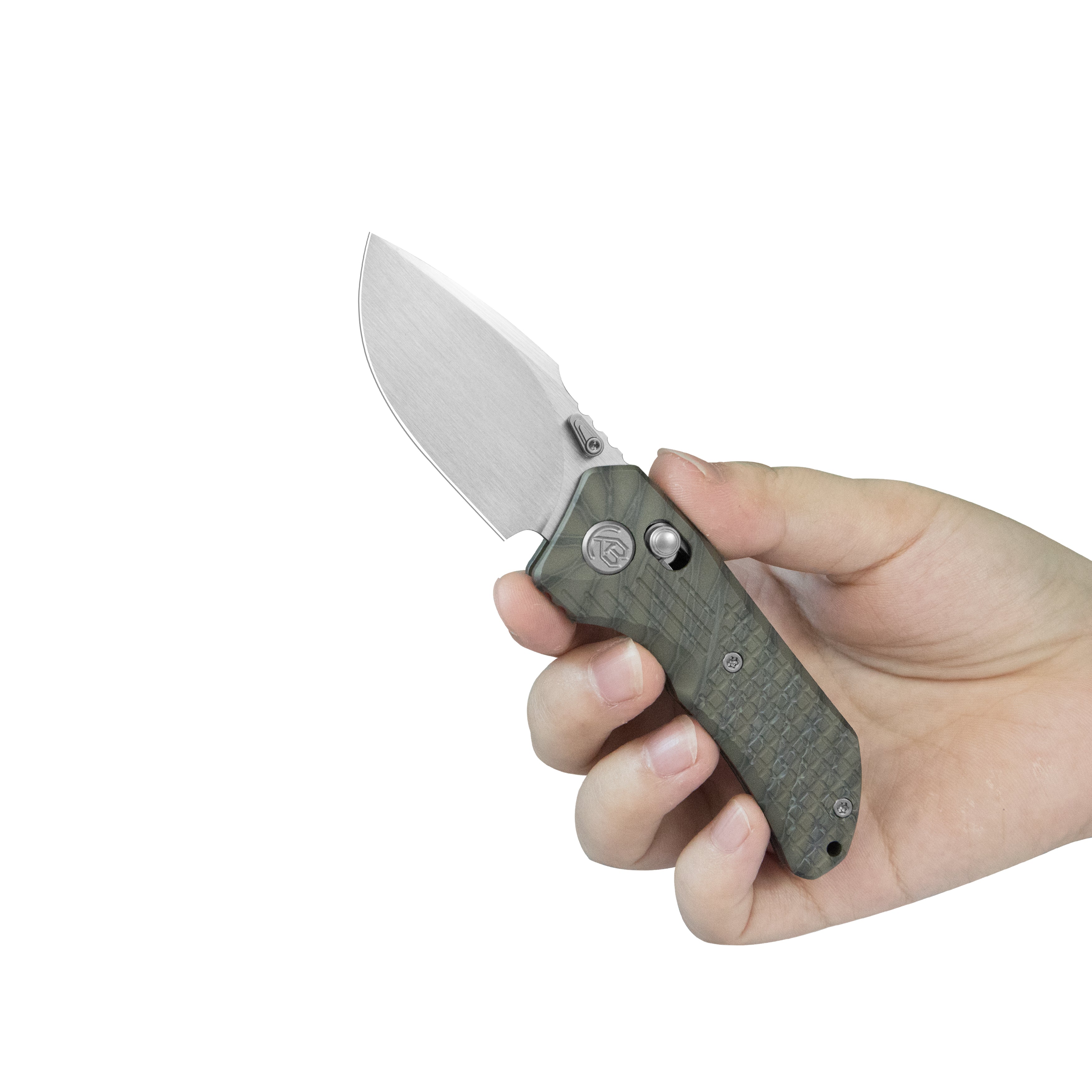 KB Jarpen Folding Knife Flame Ano Titanium Handle 2.36'' Hand Rubbed Satin CPM S90V Blade KB415B