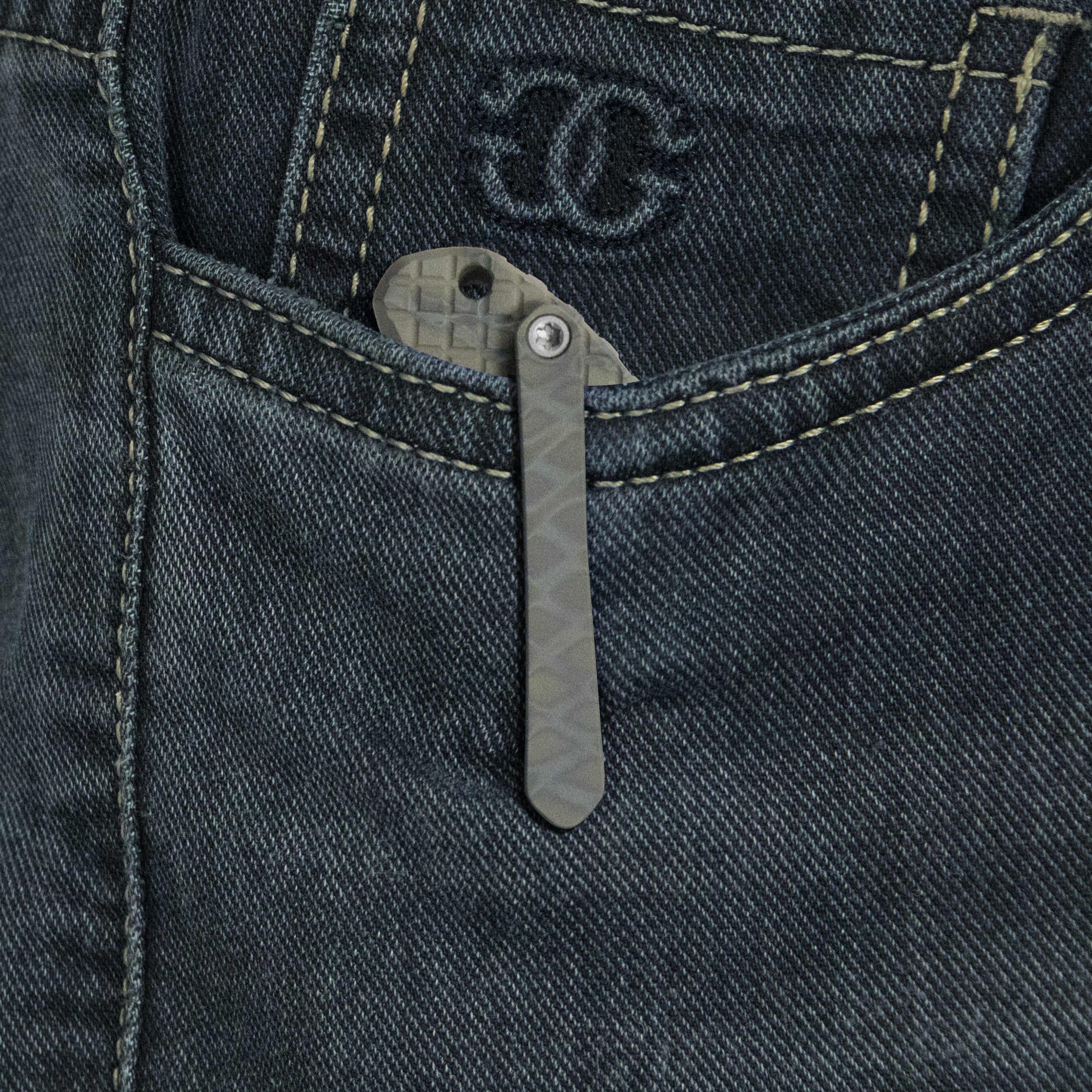 KB Jarpen Folding Knife Flame Ano Titanium Handle 2.36'' Hand Rubbed Satin CPM S90V Blade KB415B