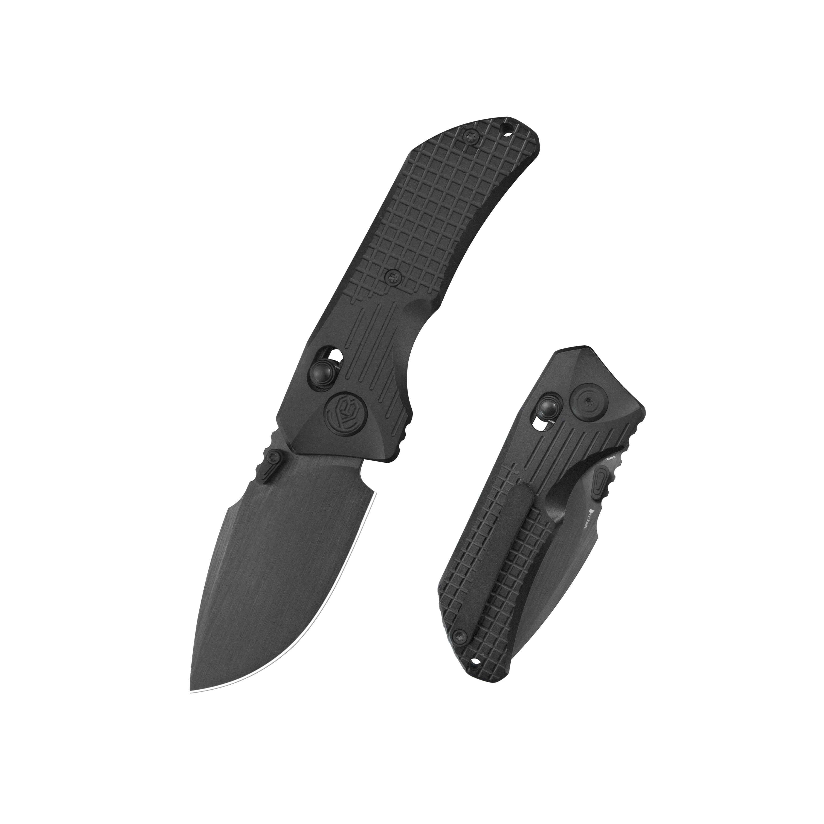 KB Jarpen Folding Knife Black PVD Titanium Handle 2.36'' CPM S90V DLC Hand Rubbed Satin Blade KB415C