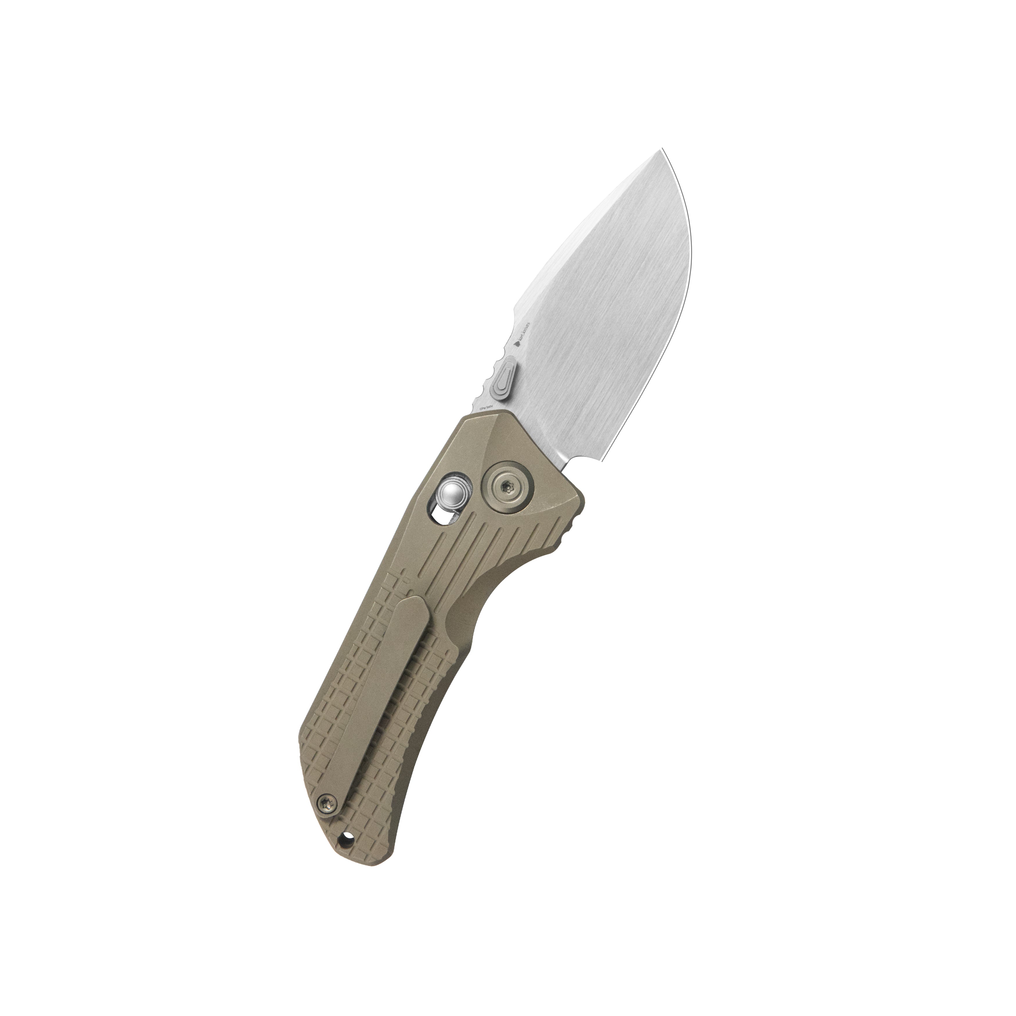 KB Jarpen Folding Knife Bronze Ano Titanium Handle 2.36'' Hand Rubbed Satin CPM S90V Blade KB415D