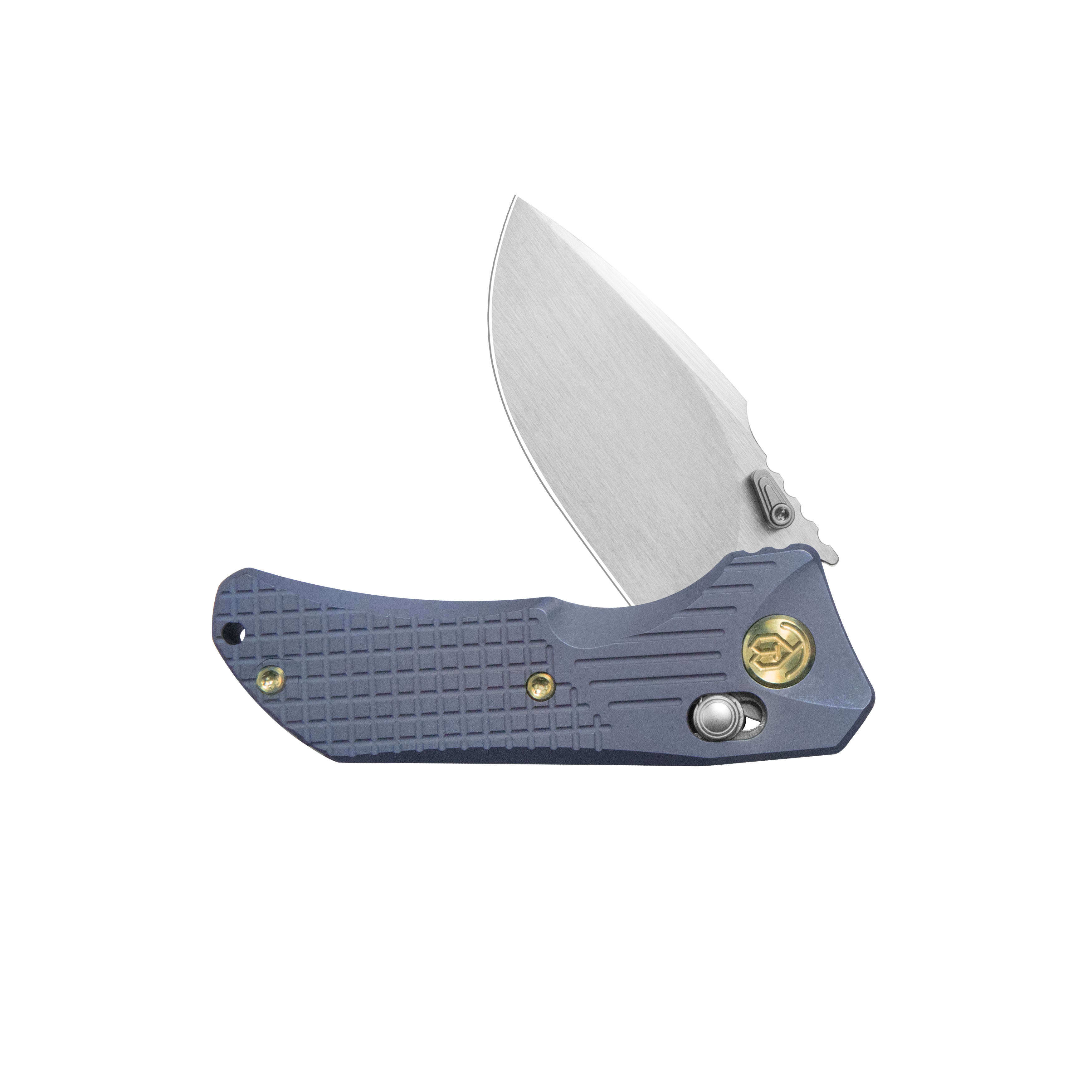 KB Jarpen Folding Knife Blue Ano Titanium Handle 2.36'' Hand Rubbed Satin CPM S90V Blade KB415E