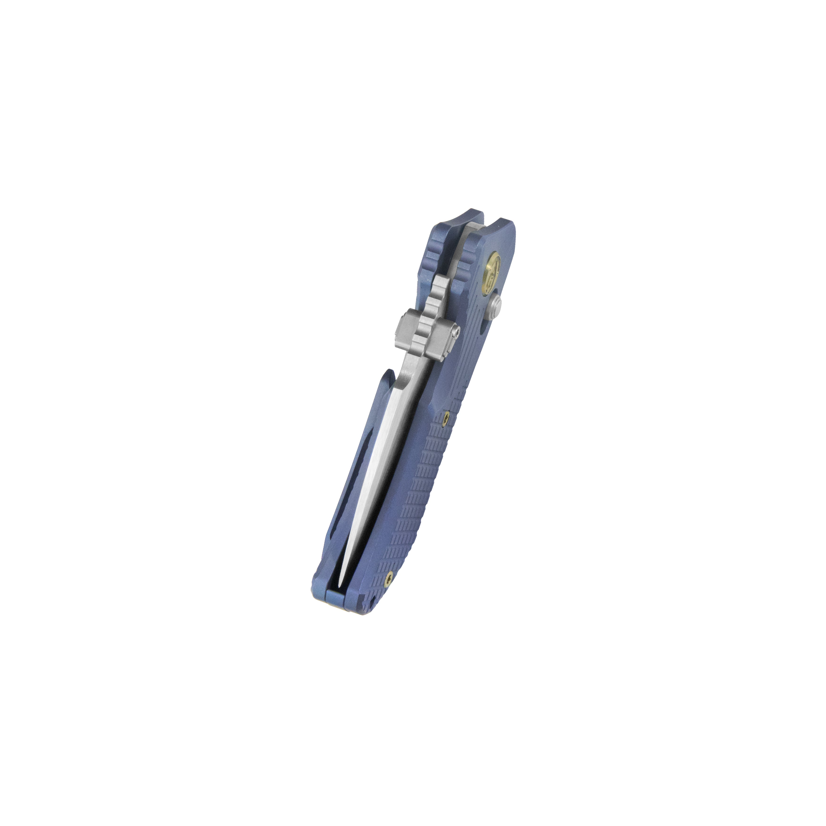 KB Jarpen Folding Knife Blue Ano Titanium Handle 2.36'' Hand Rubbed Satin CPM S90V Blade KB415E