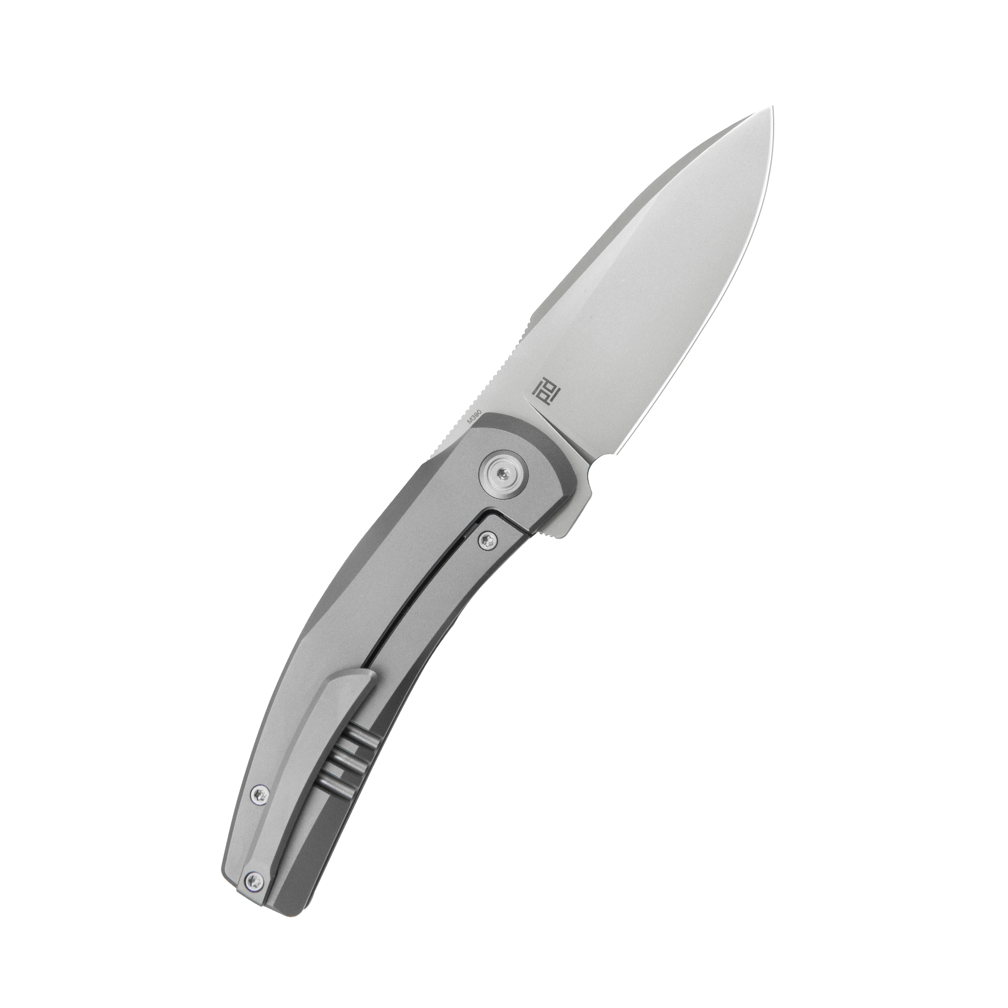 KB Taurus Frame Lock Pocket Folding Knife Gray Titanium Handle 3.27'' Beadblast M390 Blade KB418A