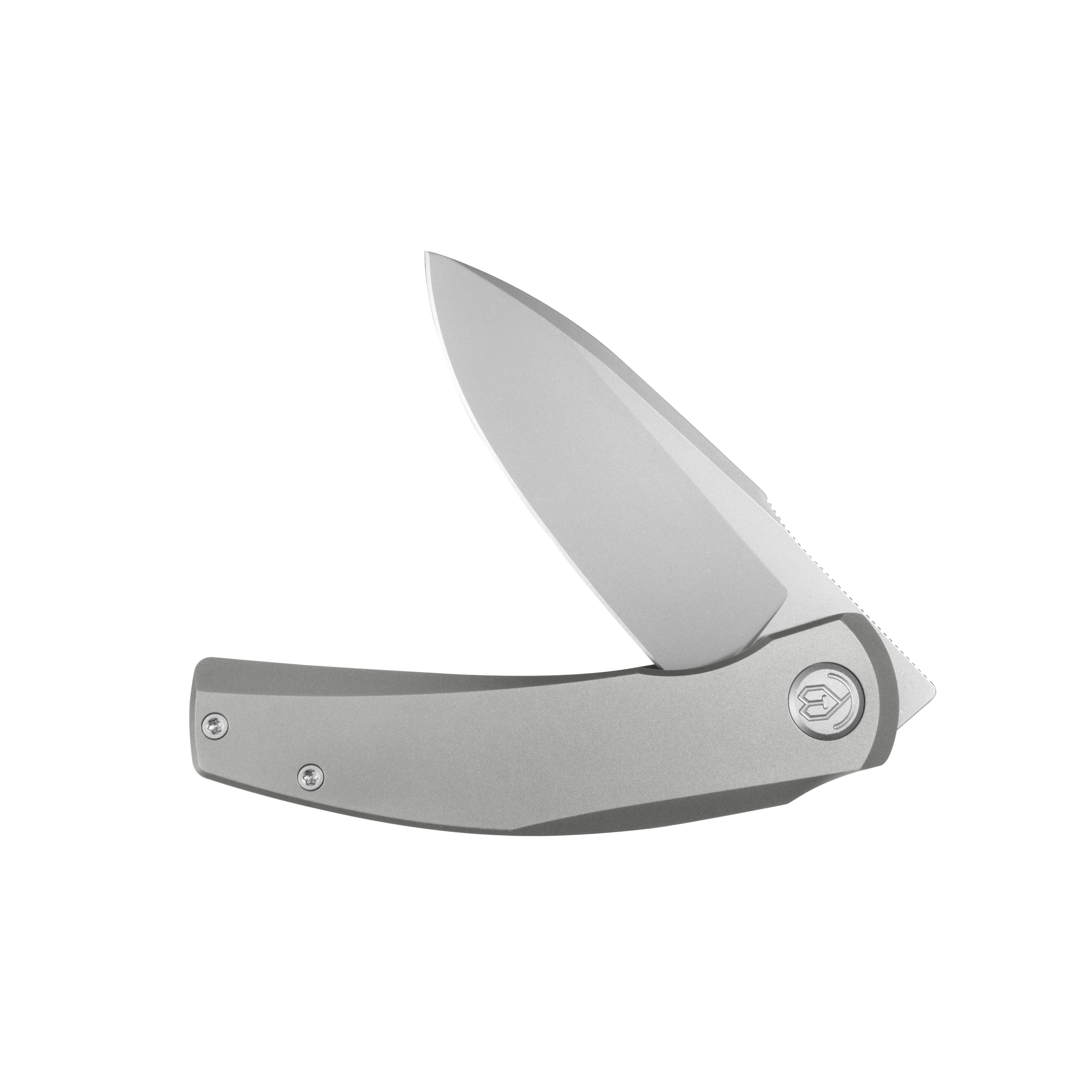 KB Taurus Frame Lock Pocket Folding Knife Gray Titanium Handle 3.27'' Beadblast M390 Blade KB418A