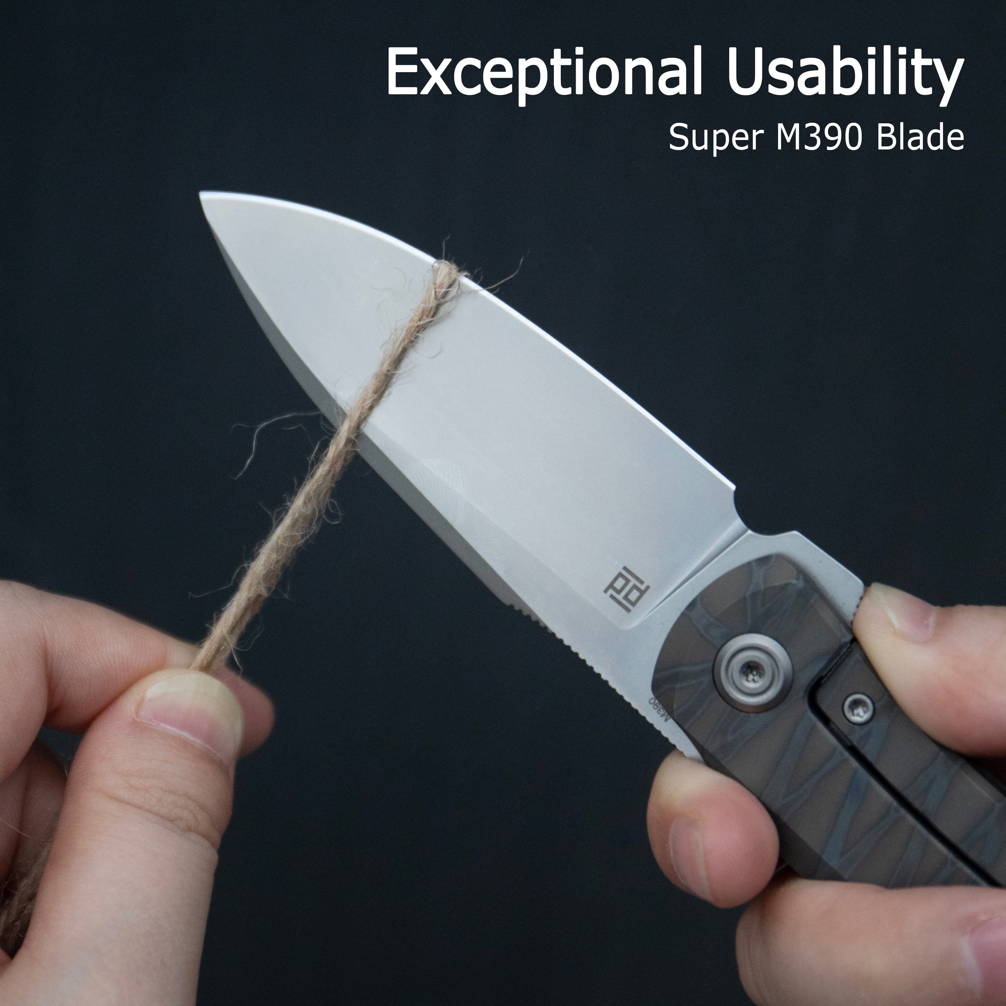 KB Taurus Frame Lock Pocket Folding Knife Regular DLC Titanium Handle 3.27'' Regular DLC M390 Blade KB418C