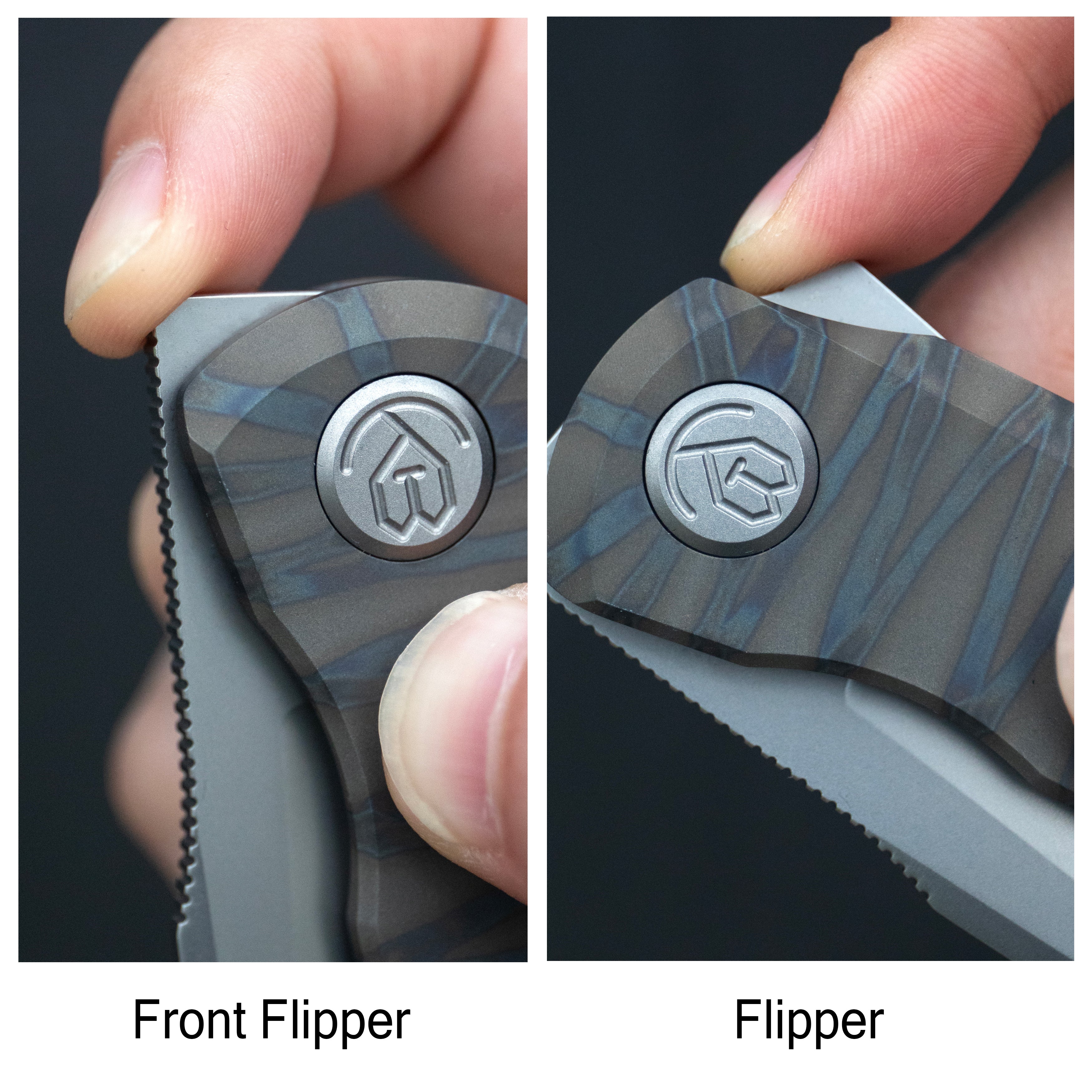 KB Taurus Frame Lock Pocket Folding Knife Regular DLC Titanium Handle 3.27'' Regular DLC M390 Blade KB418C