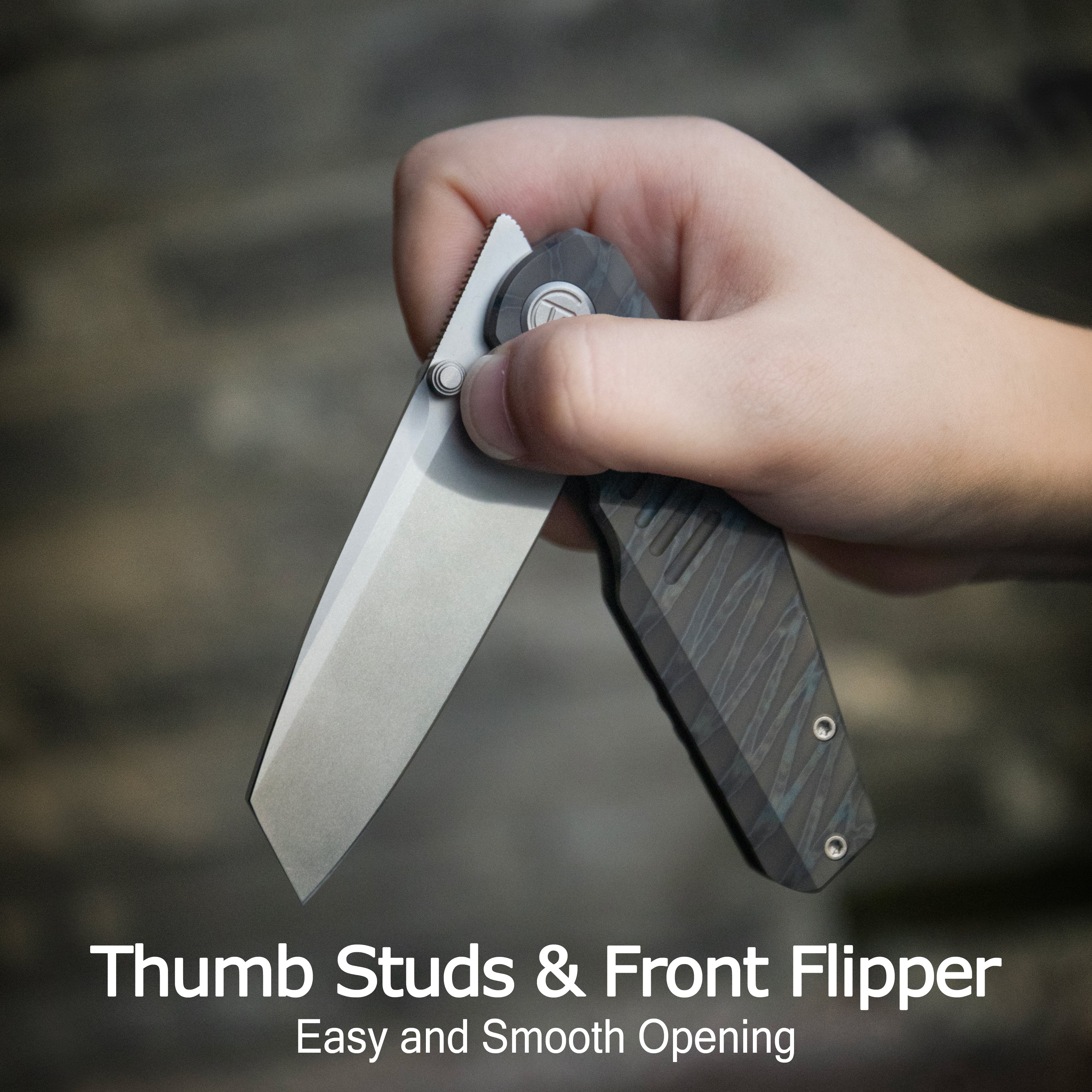 KB Protocol Folding Knife Regular DLC Titanium Handle 3.35'' Regular DLC M390 Blade KB419C