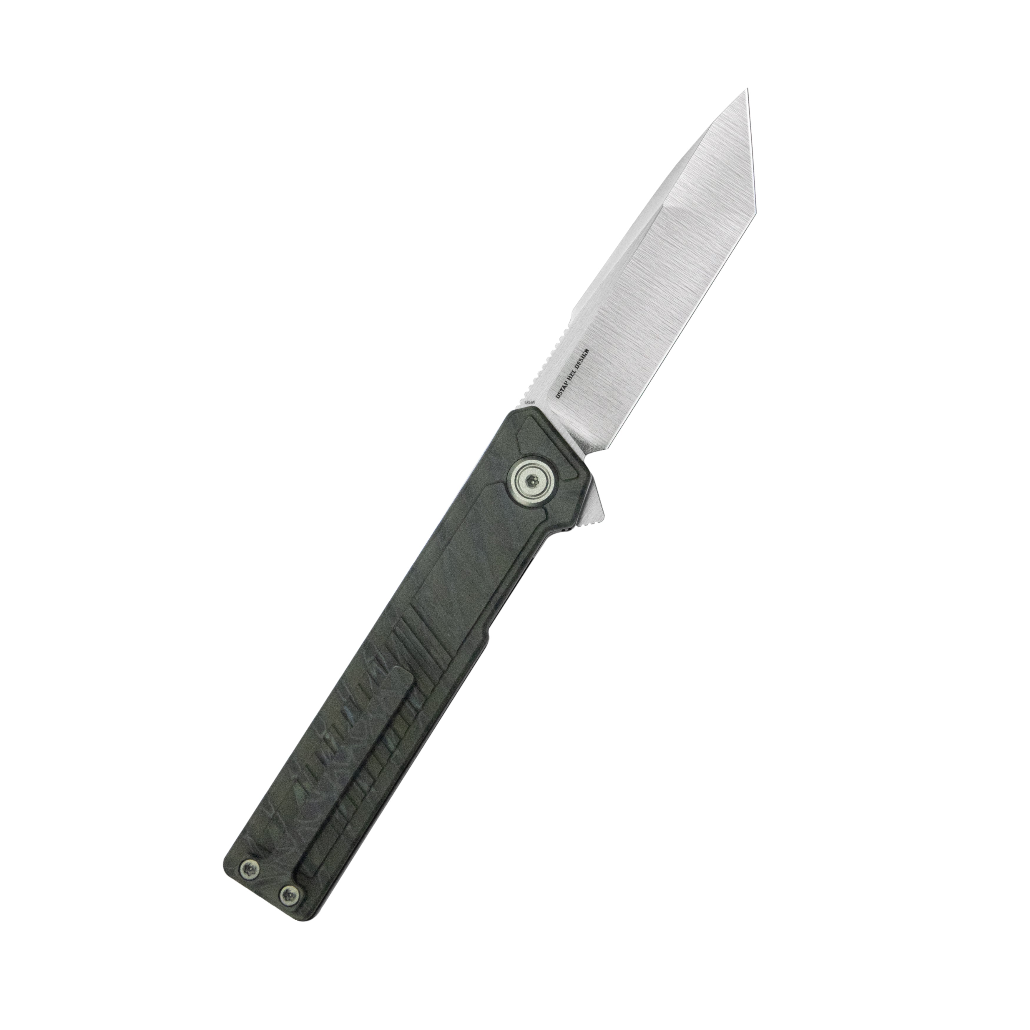 KB Yondu Double Detent Knife Flamed Ti Micro Milling 2.87'' Tanto Satin M390 Blade KB420B