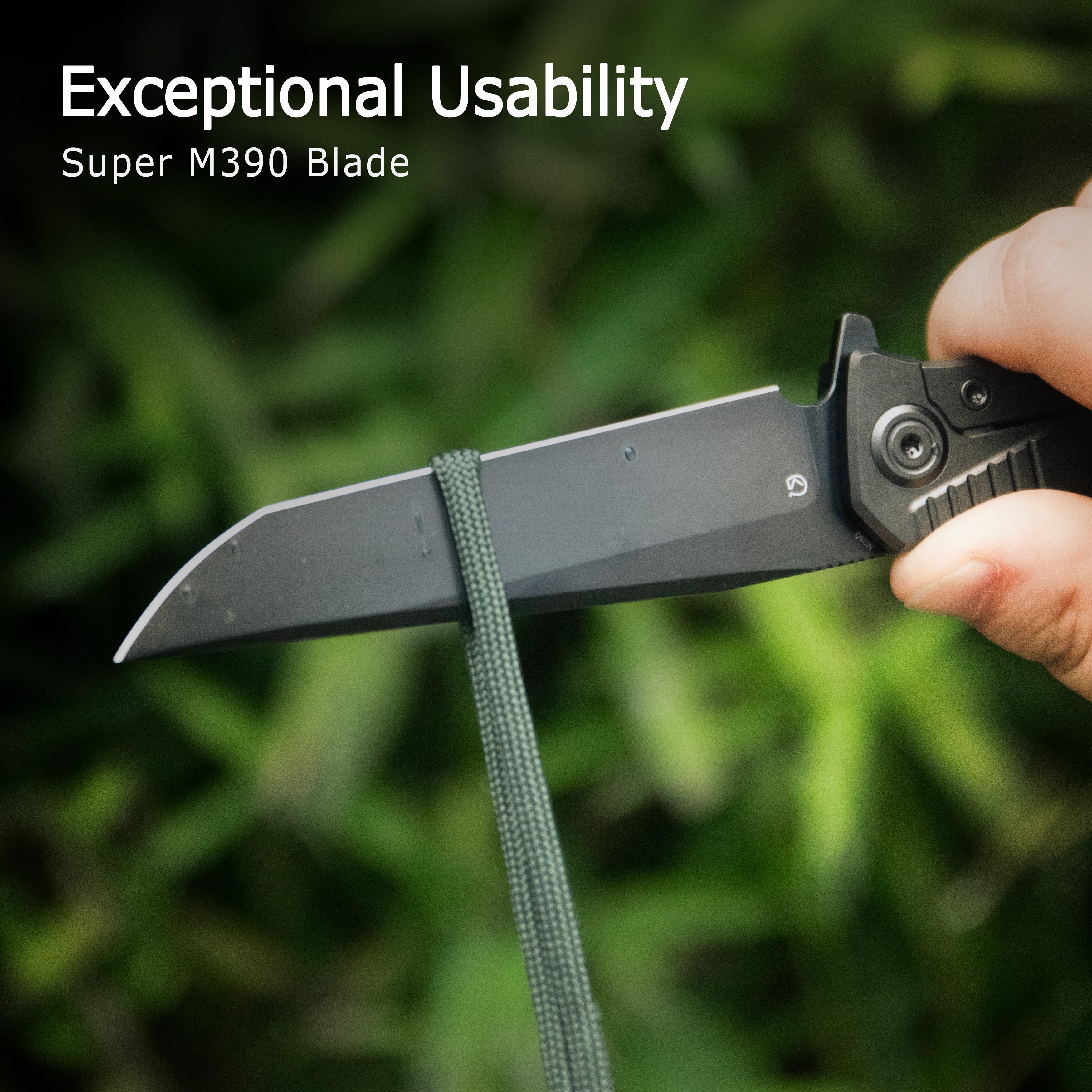 KB Pyramid Folding Knife Flame Titanium Handle 3.54'' Beadblast M390 Blade KB429B