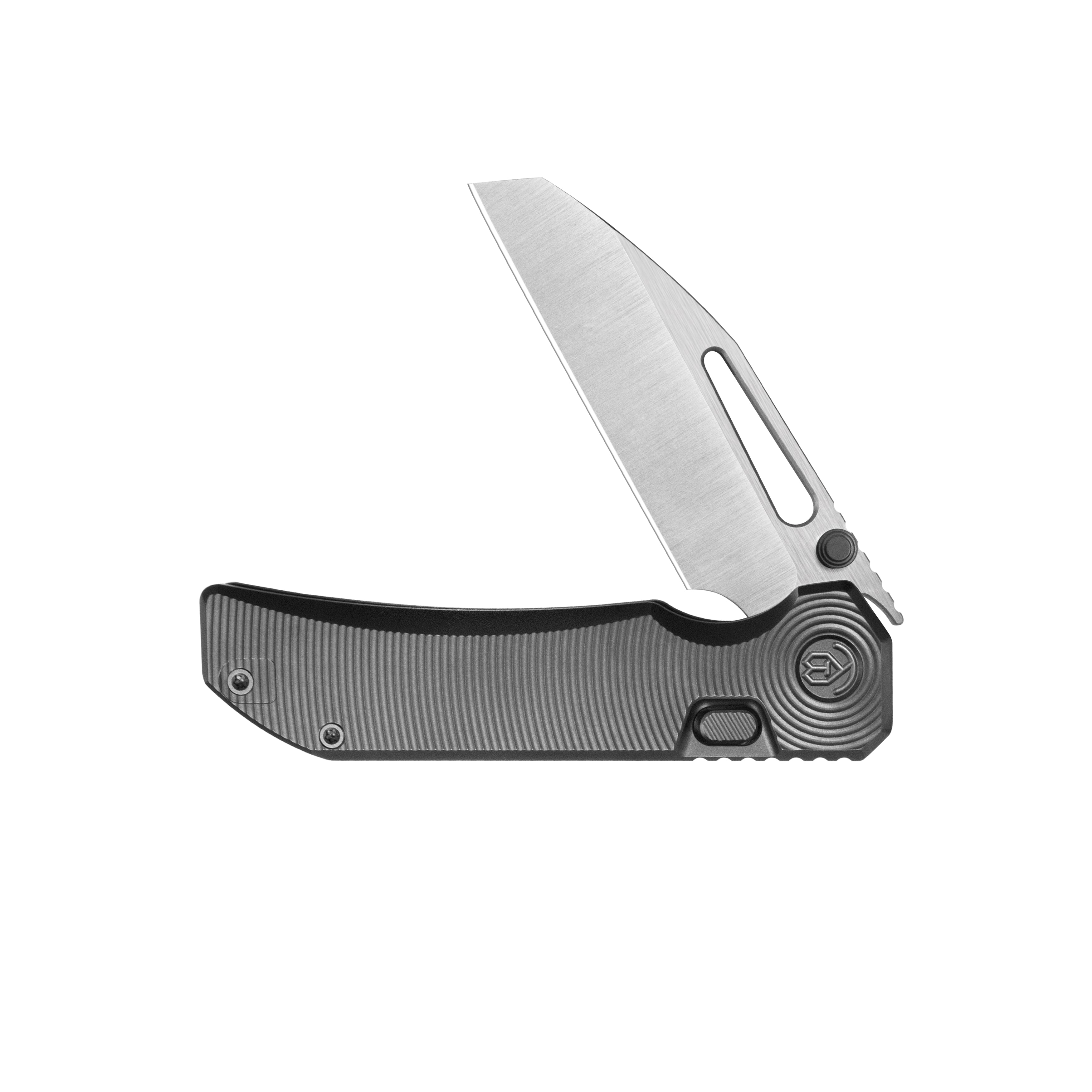 KB Venom Top Liner Lock Pocket Folding Knife DLC Titanium w/ Radial Milling 3.46" Belt Satin CPM S90V Blade KB435C
