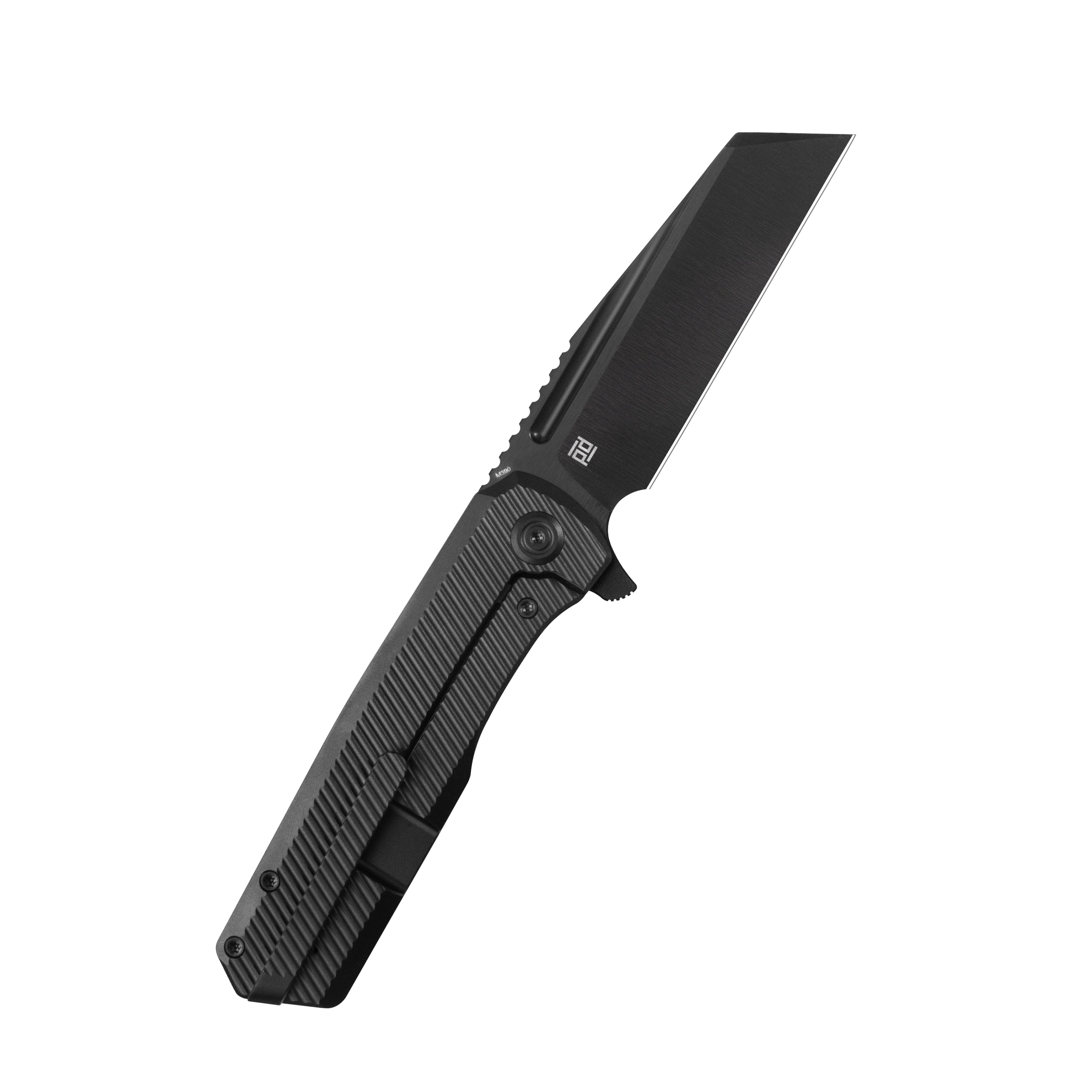 KB Nexus Folding Knife DLC Titanium Handle 3.66'' DLC Belt Satin M390 Blade KB442C
