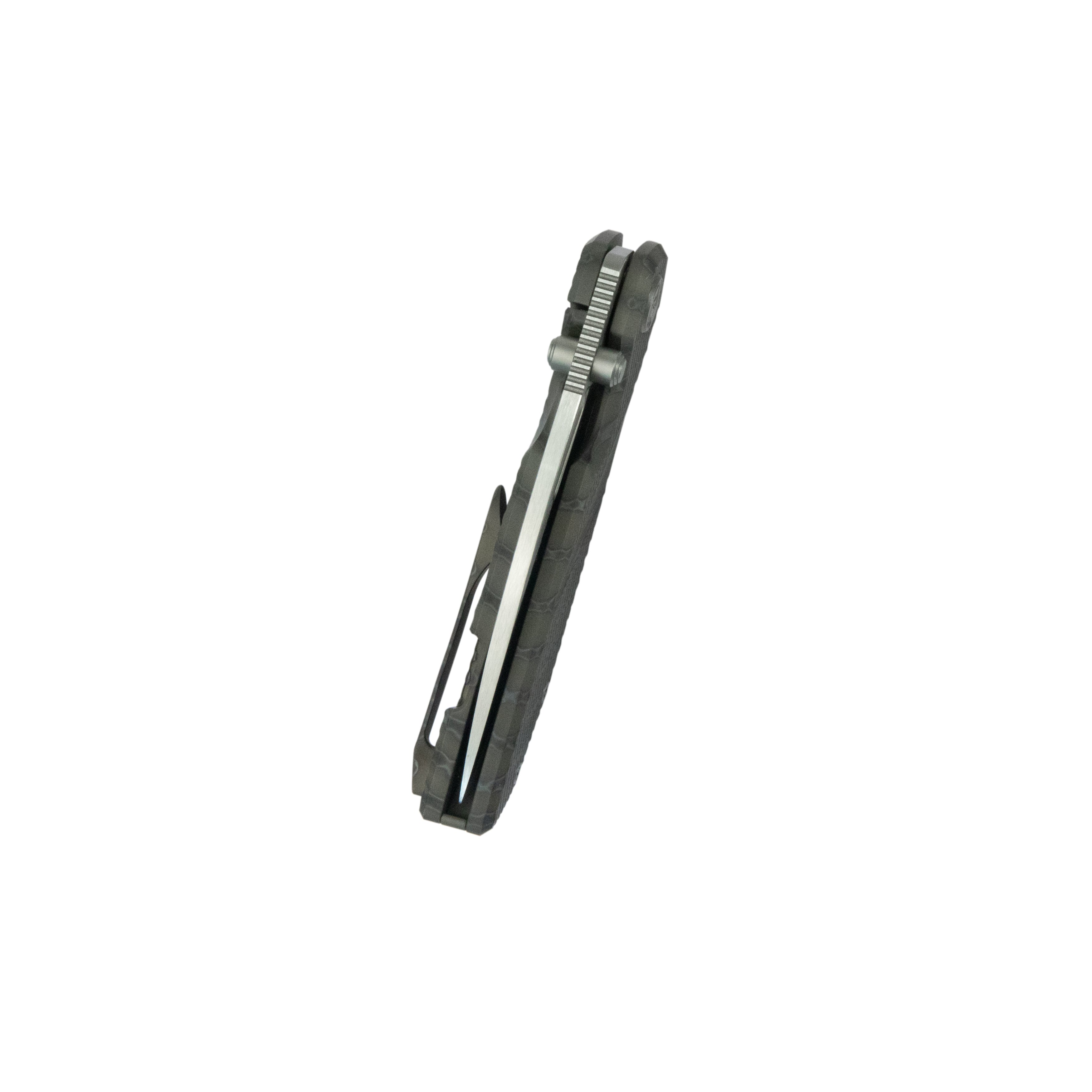 KB Sear Thumb Stud Open Folding Pocket Knife Flamed Ti Micro Milling 2.99" Belt Satin S90V Blade KB457B
