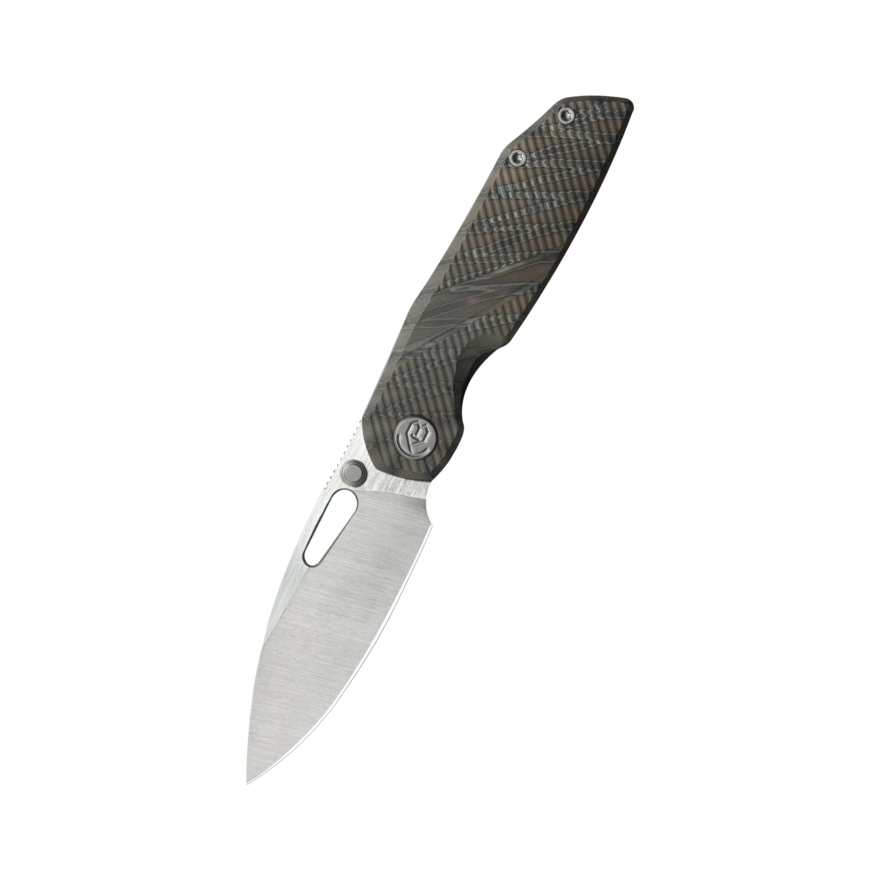 KB Sear Thumb Stud Open Folding Pocket Knife Flamed Ti Micro Milling 2.99" Belt Satin S90V Blade KB457B
