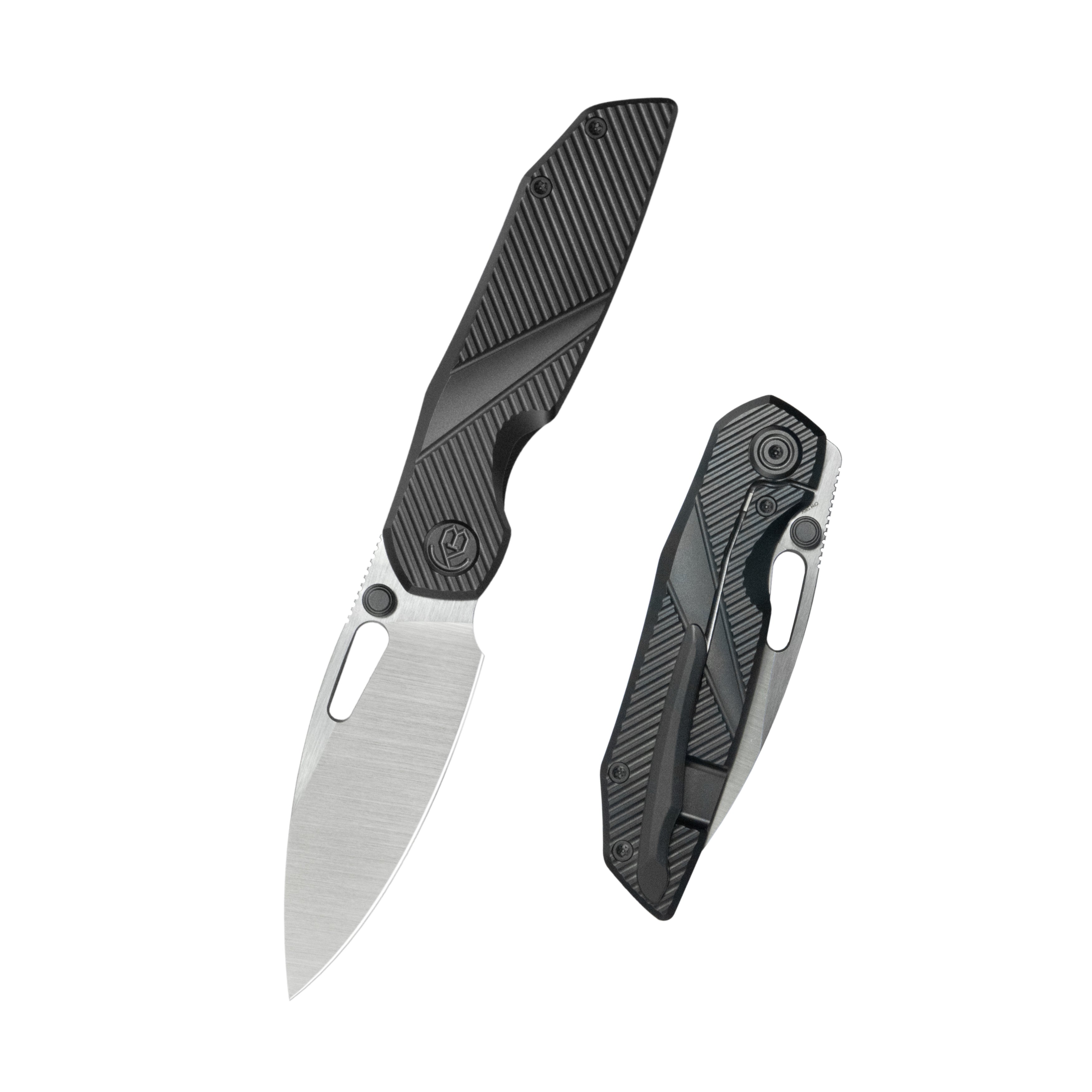 KB Sear Thumb Stud Open Folding Pocket Knife DLC Ti Micro Milling 2.99" Belt Satin S90V Blade KB457C