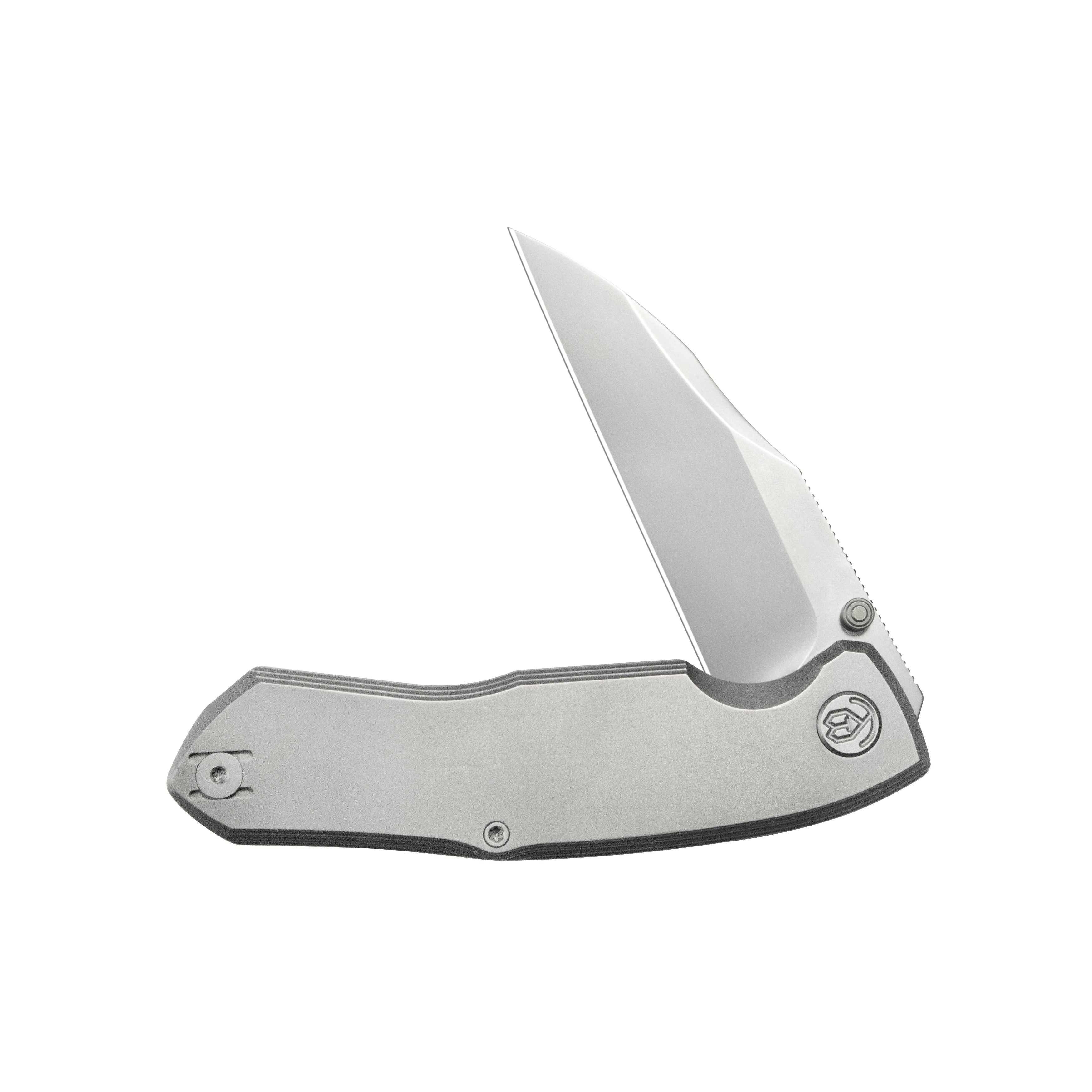 KB Mantra Folding Knife Sandblasting Titanium Handle 3.27'' Silver Bead Blasting M390 Blade KB459A