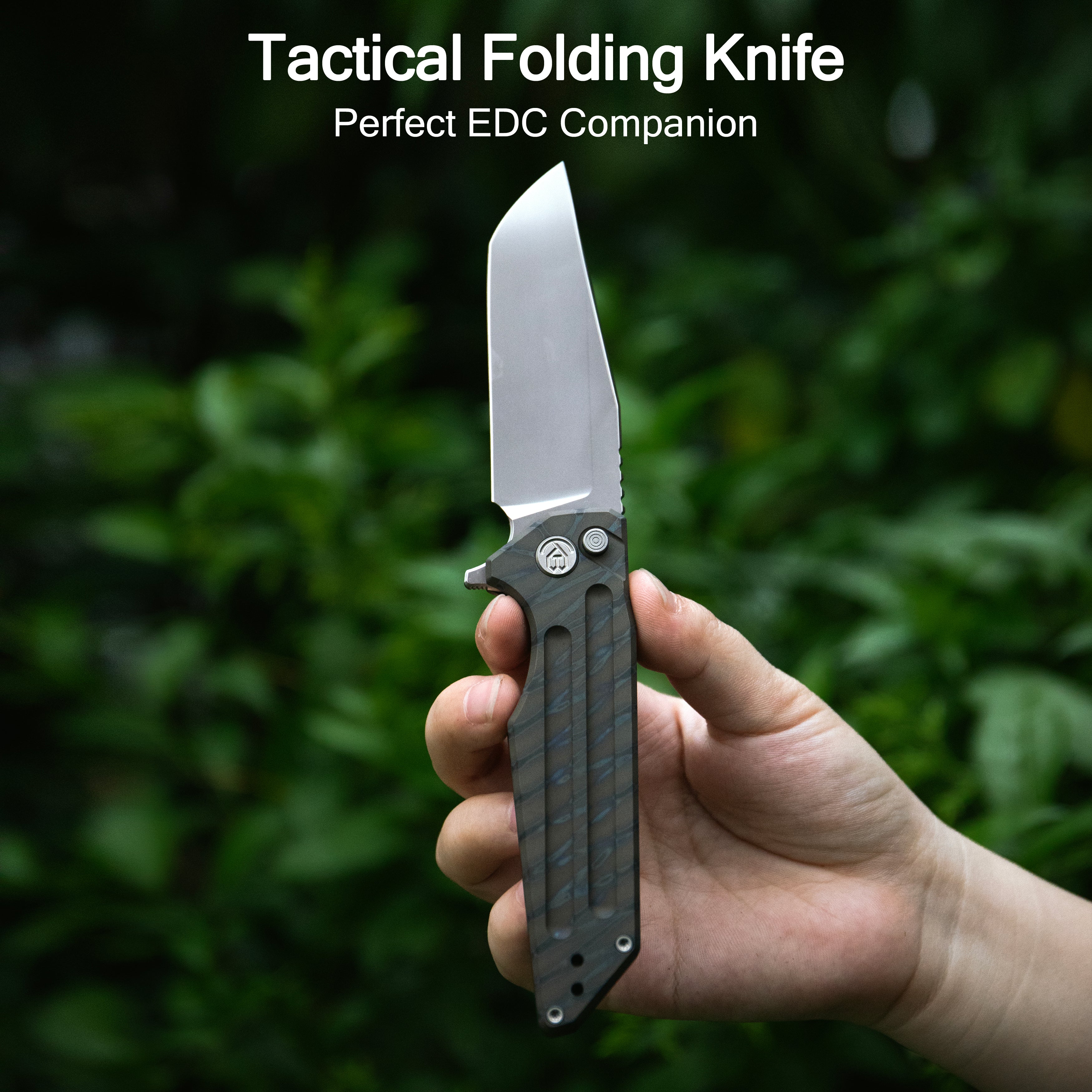 KB Relentless Folding Knife Sandblasting Titanium Handle 3.46'' Silver Bead Blasting M390 Blade KB462A