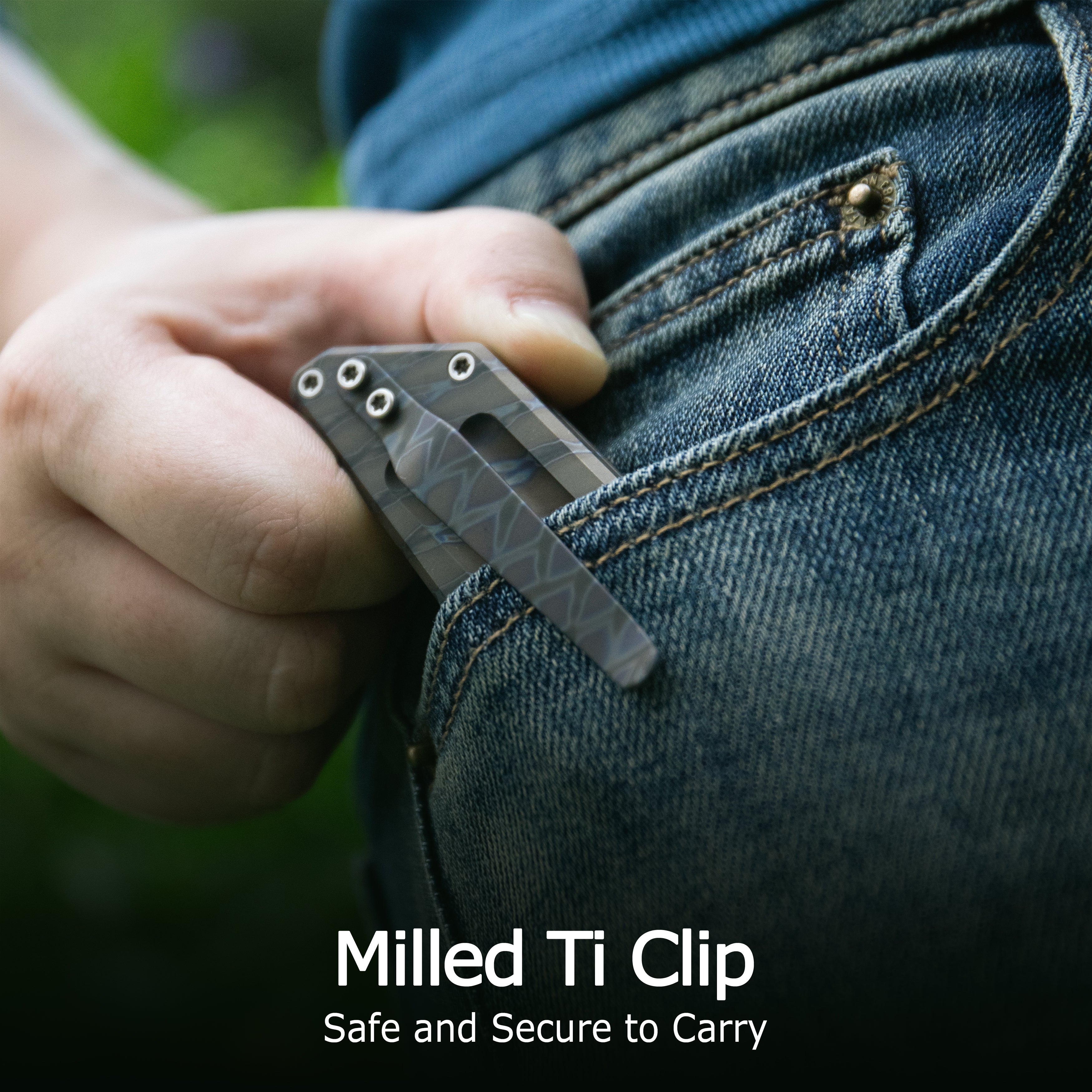 KB Relentless Folding Knife Sandblasting Titanium Handle 3.46'' Silver Bead Blasting M390 Blade KB462A