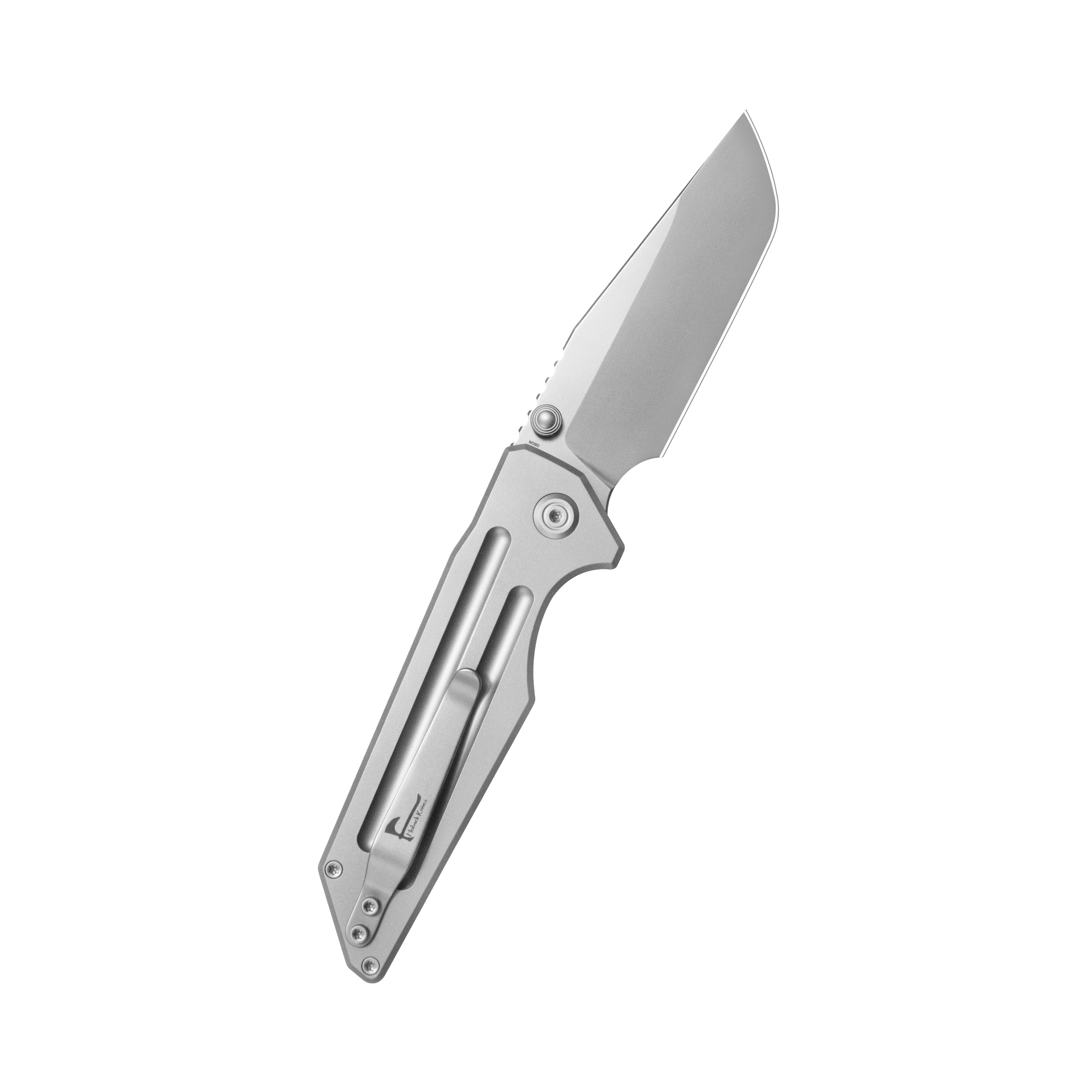 KB Relentless Folding Knife Sandblasting Titanium Handle 3.46'' Silver Bead Blasting M390 Blade KB462E