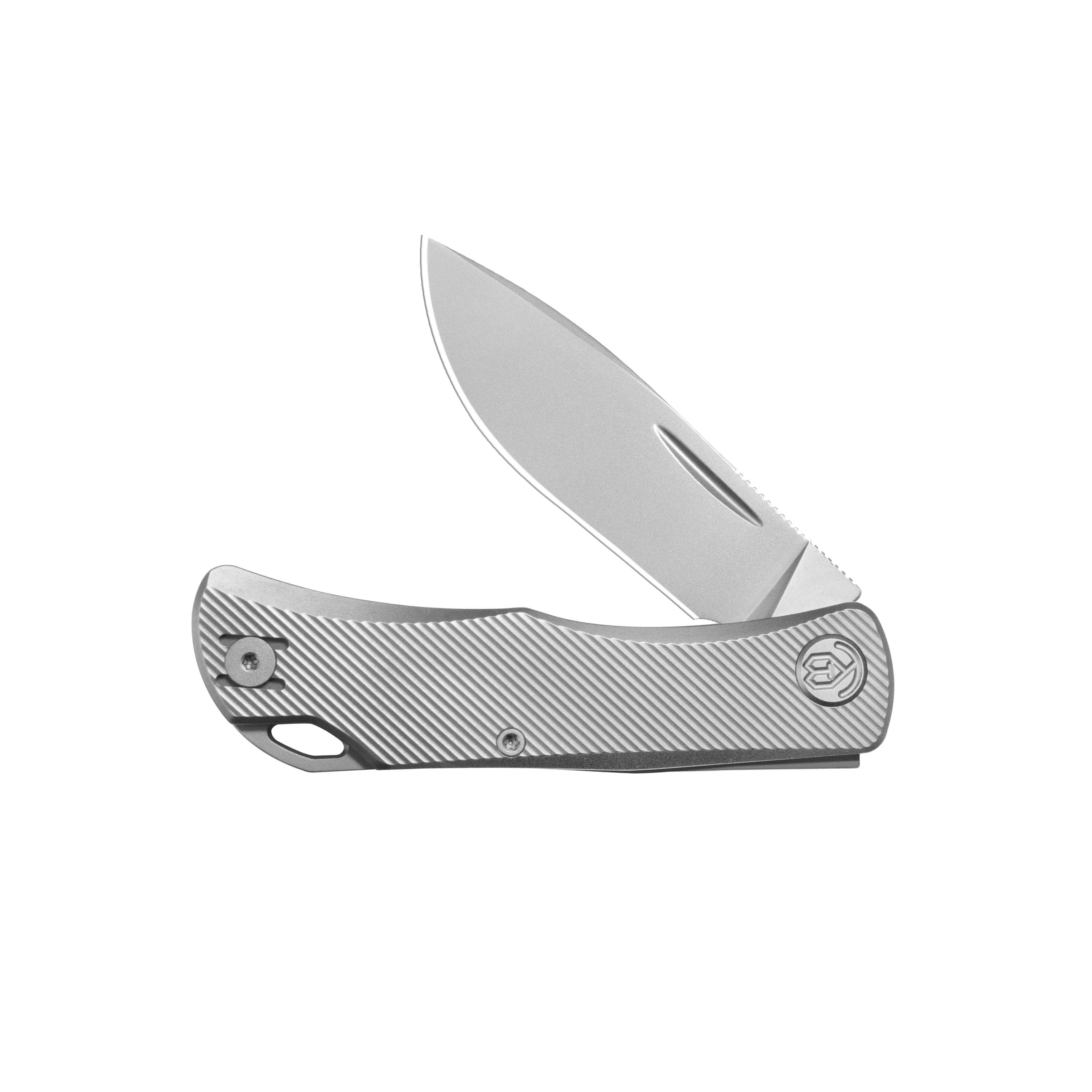 KB El Dorado Slip Joint Pocket Knife Sandblasted Titanium w/ Micro Milling Silver Bead Blast 2.96" M390 Blade KB469A