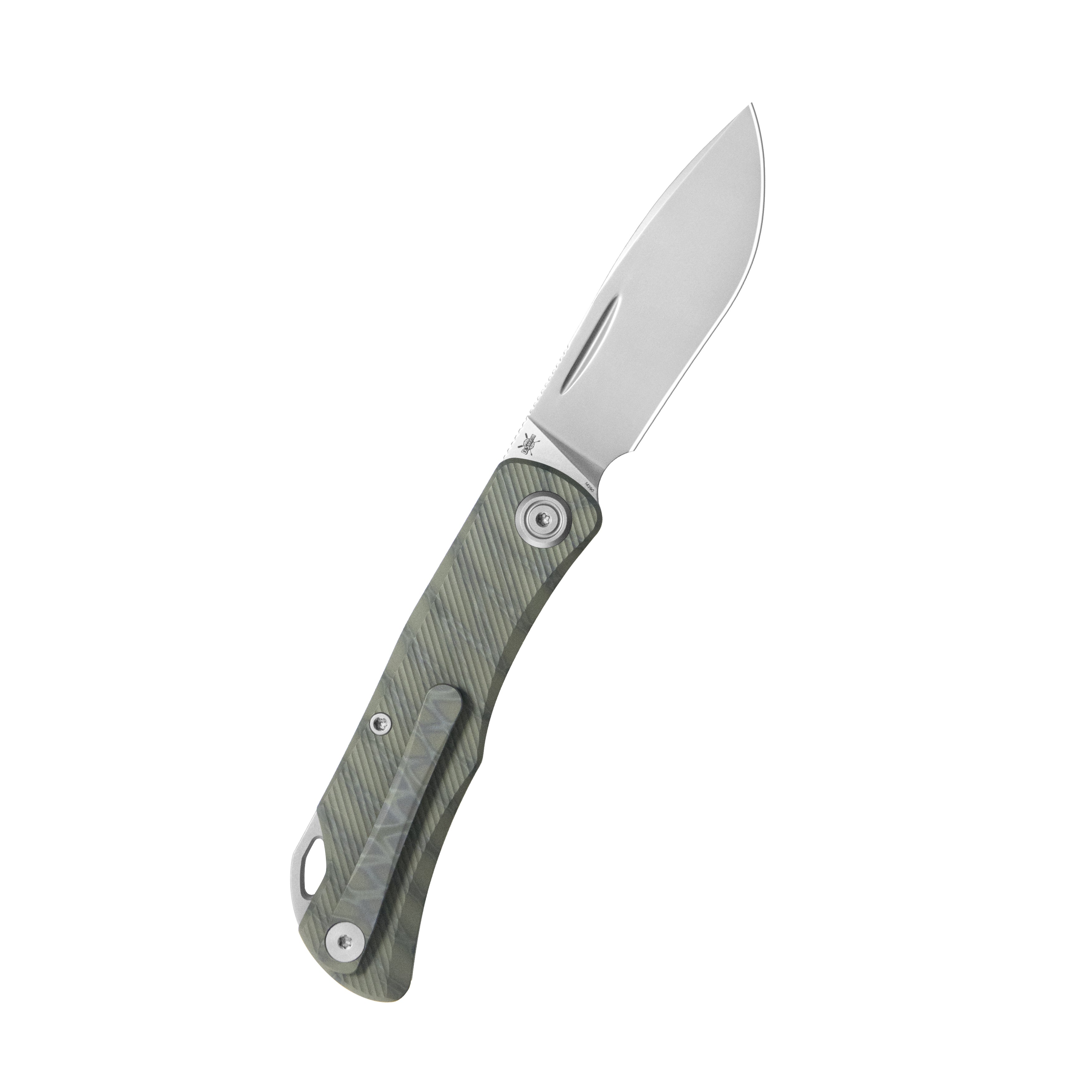 KB El Dorado Slip Joint Pocket Knife Flame Ano Titanium w/ Micro Milling Silver Bead Blast 2.96" M390 Blade KB469B