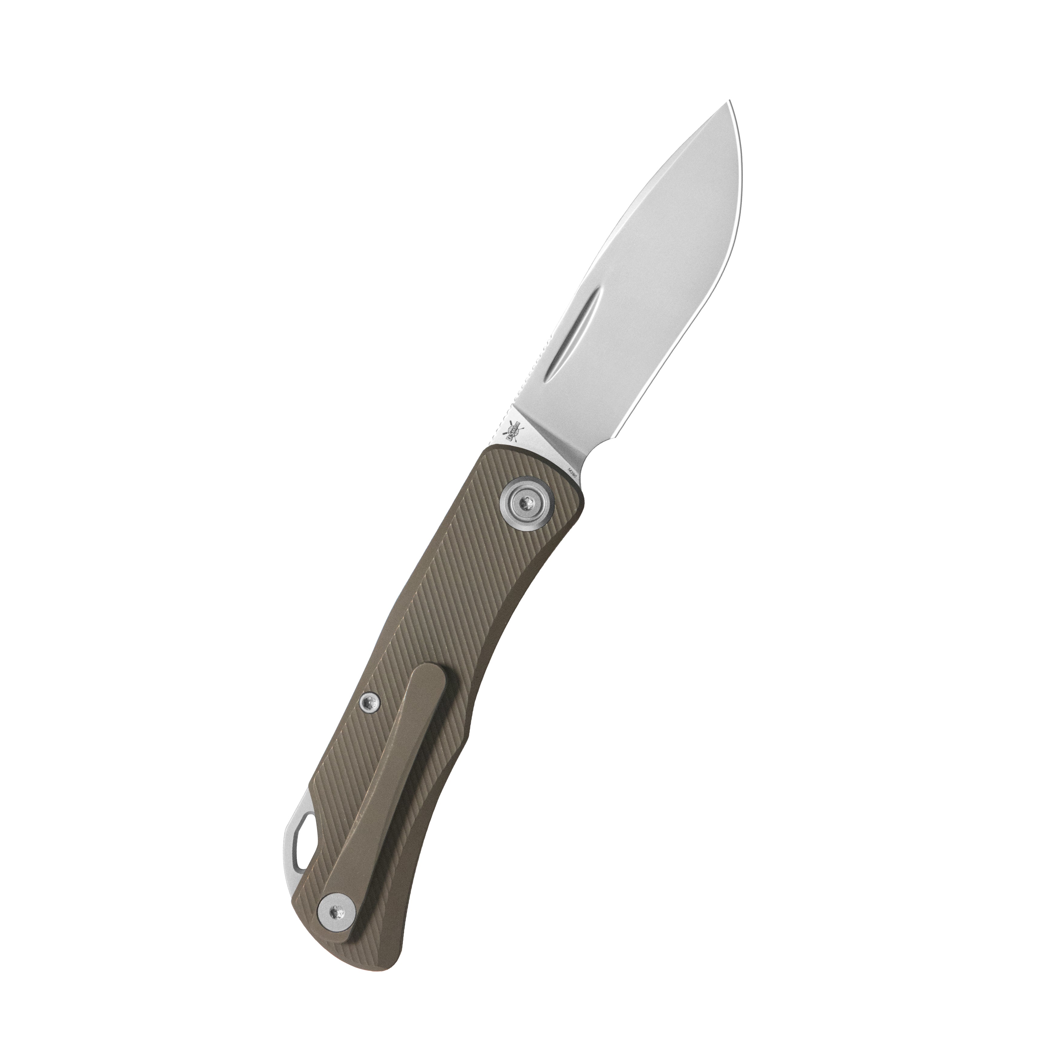 KB El Dorado Slip Joint Pocket Knife Bronze Ano Titanium w/ Micro Milling Silver Bead Blast 2.96" M390 Blade KB469D