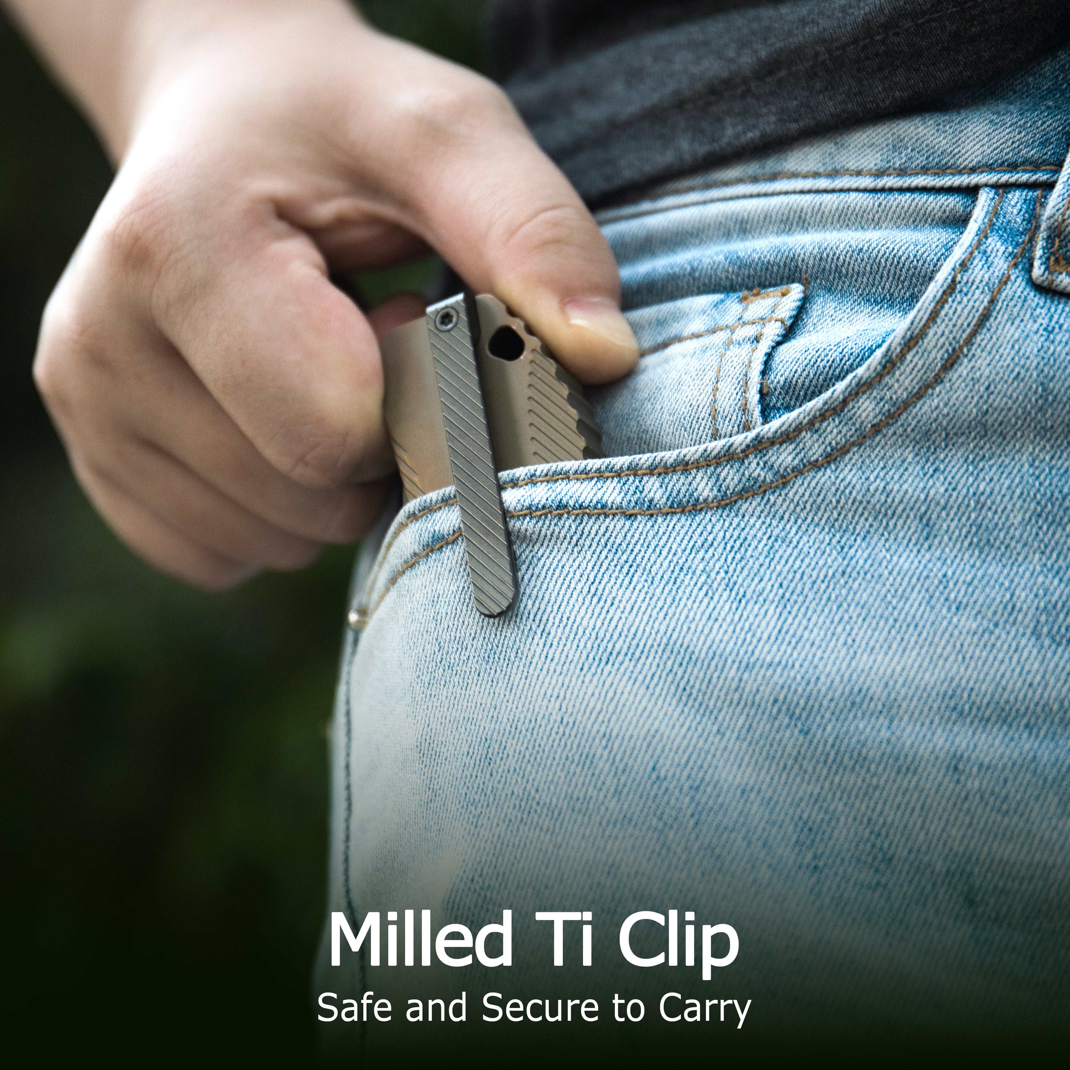 KB Zephyr Tactical Folding Knife Regular DLC Integral Titanium Handle 4.65" Regular DLC M390 KB470C