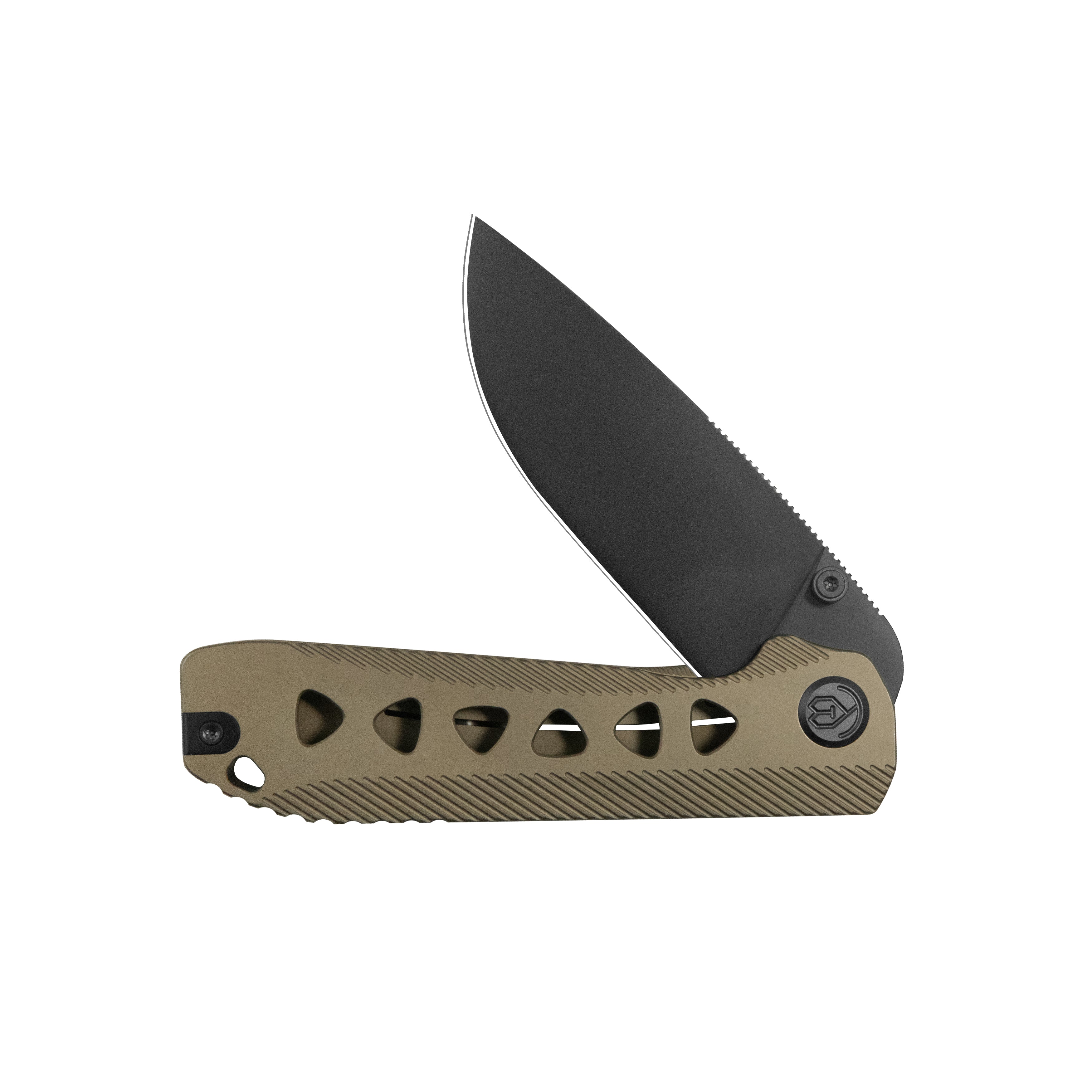 KB Zephyr Tactical Folding Knife Bronze Ano Integral Titanium Handle 4.65" Regular DLC M390 KB470B