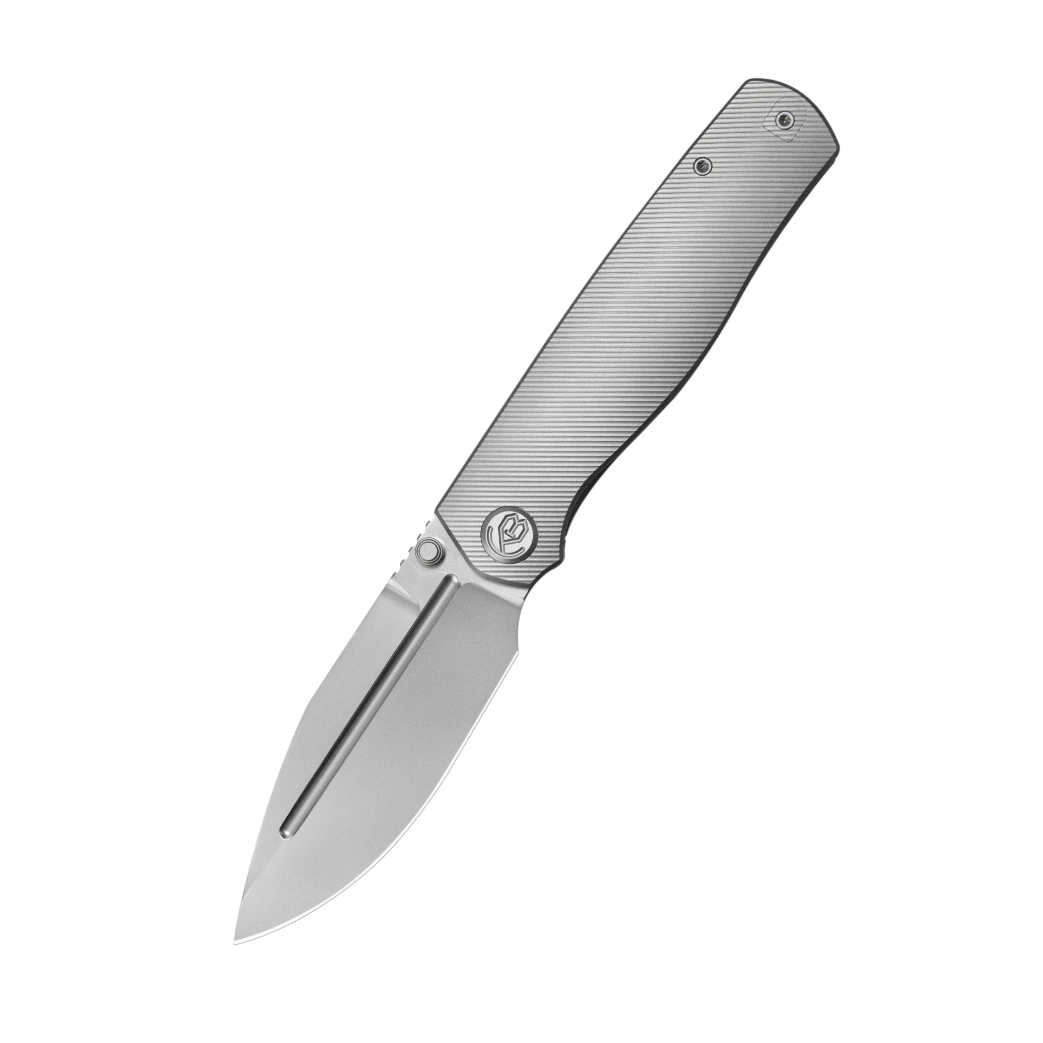 KB Albatross Tactical Folding Knife Gray Titanium with Micro Milling 3.74" Silver Beadblast M390 KB471A