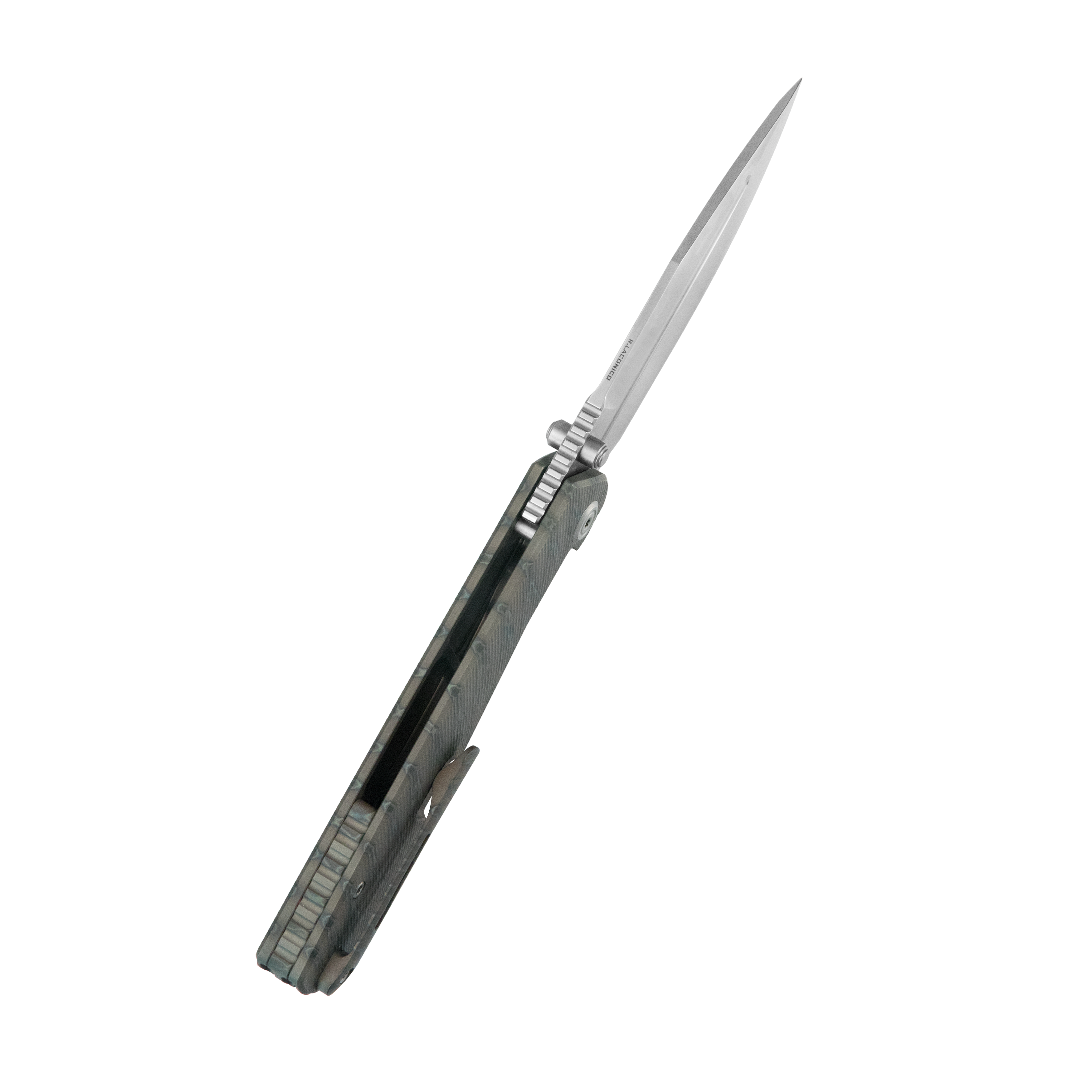 KB Albatross Tactical Folding Knife Flamed Titanium with Micro Milling 3.74" Silver Beadblast M390 KB471B