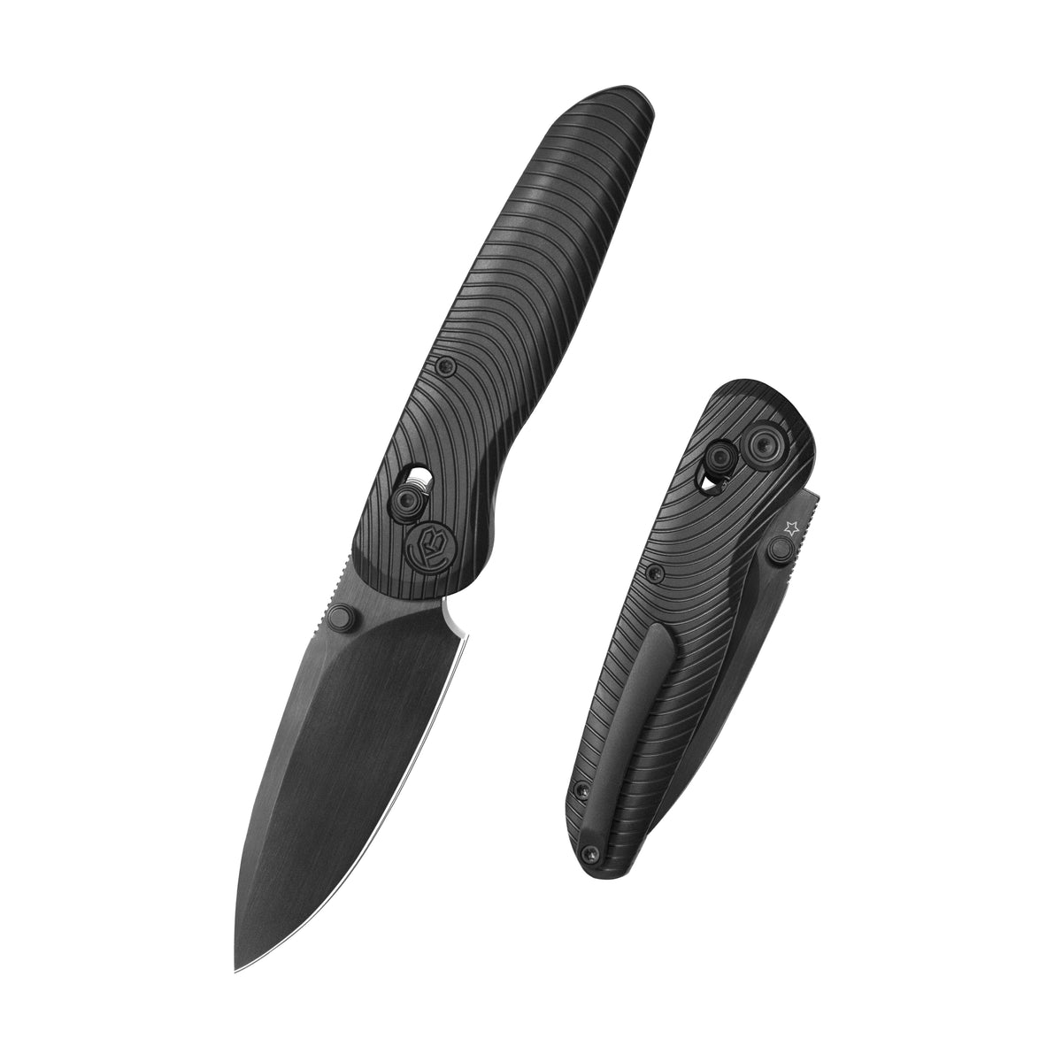 KB Small Pioneer Folding Knife DLC Titanium Handle 2.99" DLC S90V Blade KB482D