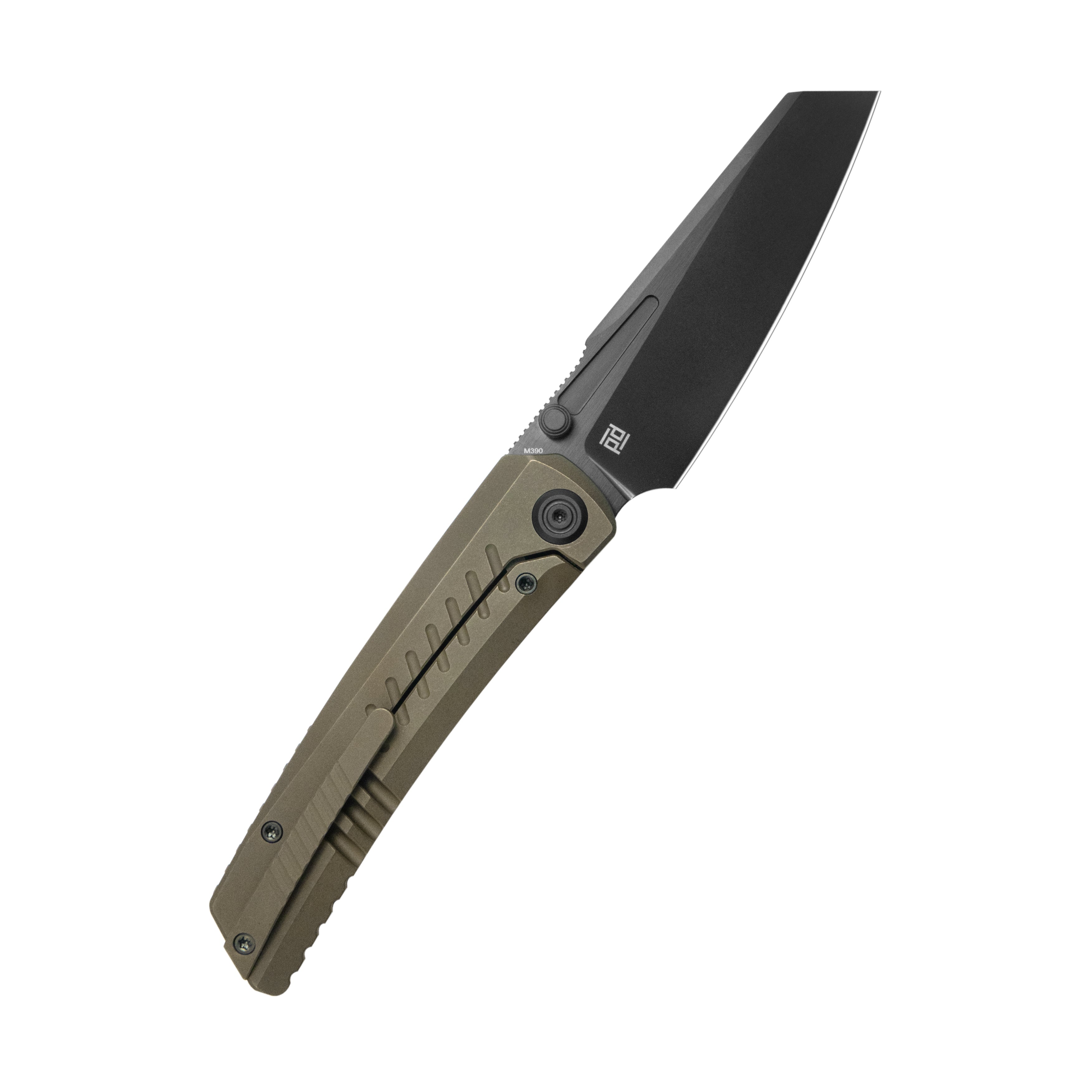 KB Insomnia Frame Locking Folding Knife Bronze Titanium Handle 3.46" DLC Satin M390 Blade KB441C