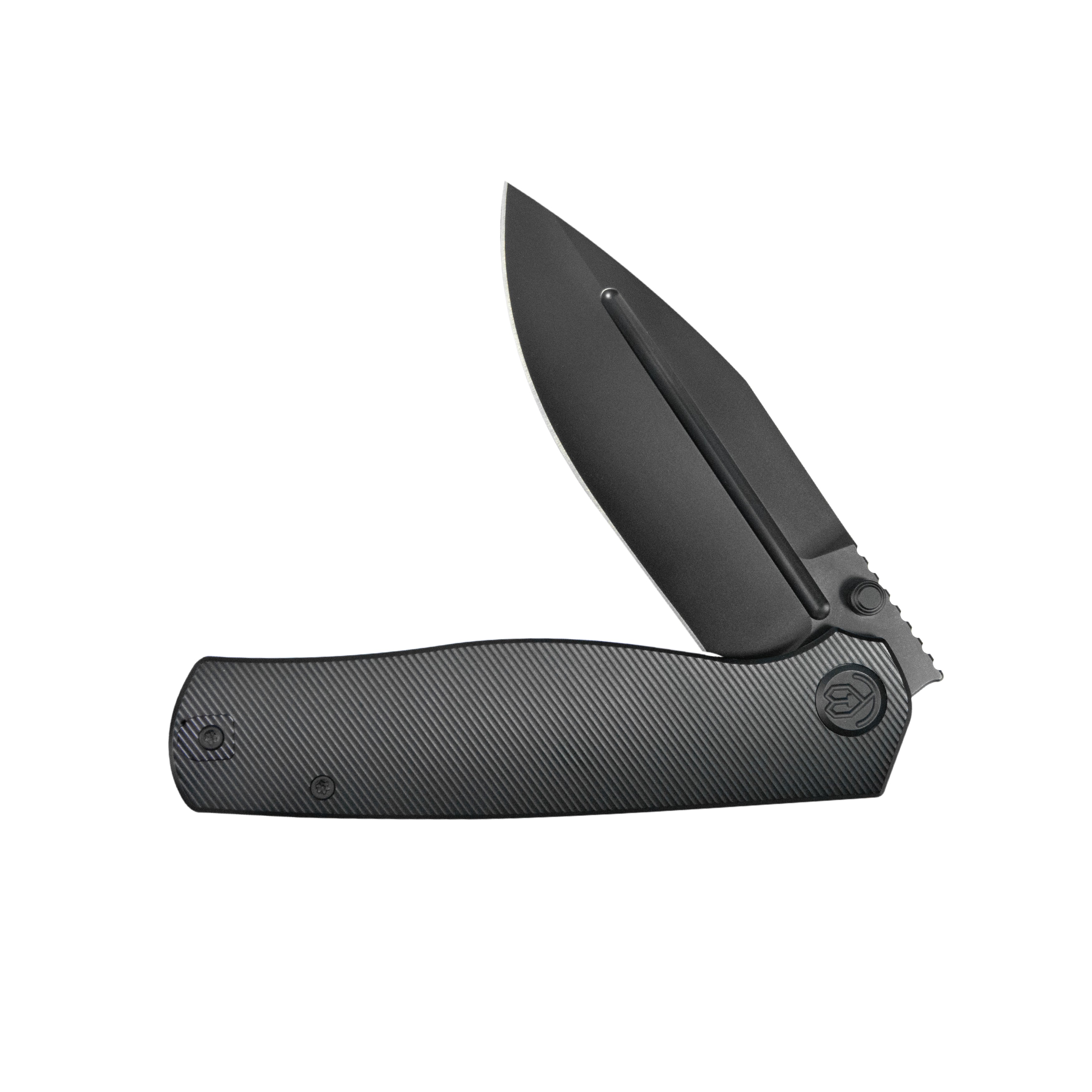 KB Albatross Tactical Folding Knife Black PVD Titanium with Micro Milling 3.74" DLC M390 KB471D