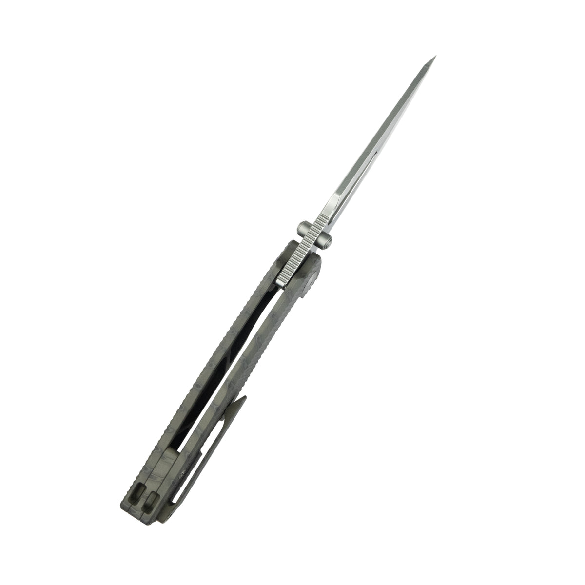 KB Illusion Folding Knife Flame Titanium Handle 3.46‘’ Silver Bead Blast Bohler M390 Blade KB443B