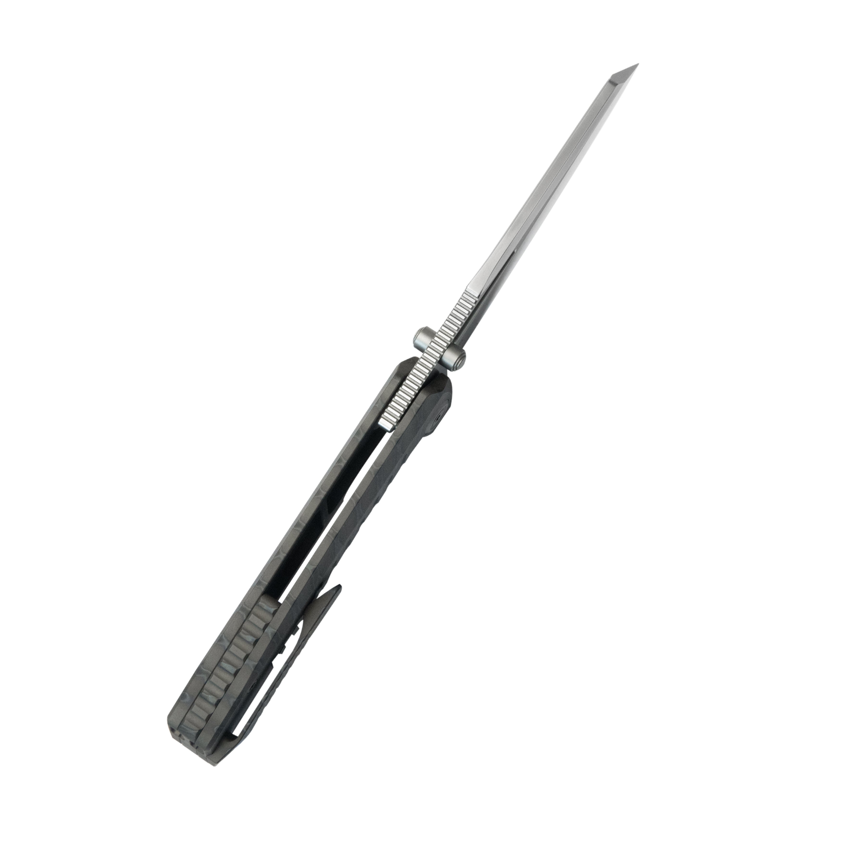 KB Insomnia Frame Locking Folding Knife Flamed Titanium Handle 3.46" Silver Bead Blast M390 Blade KB441B