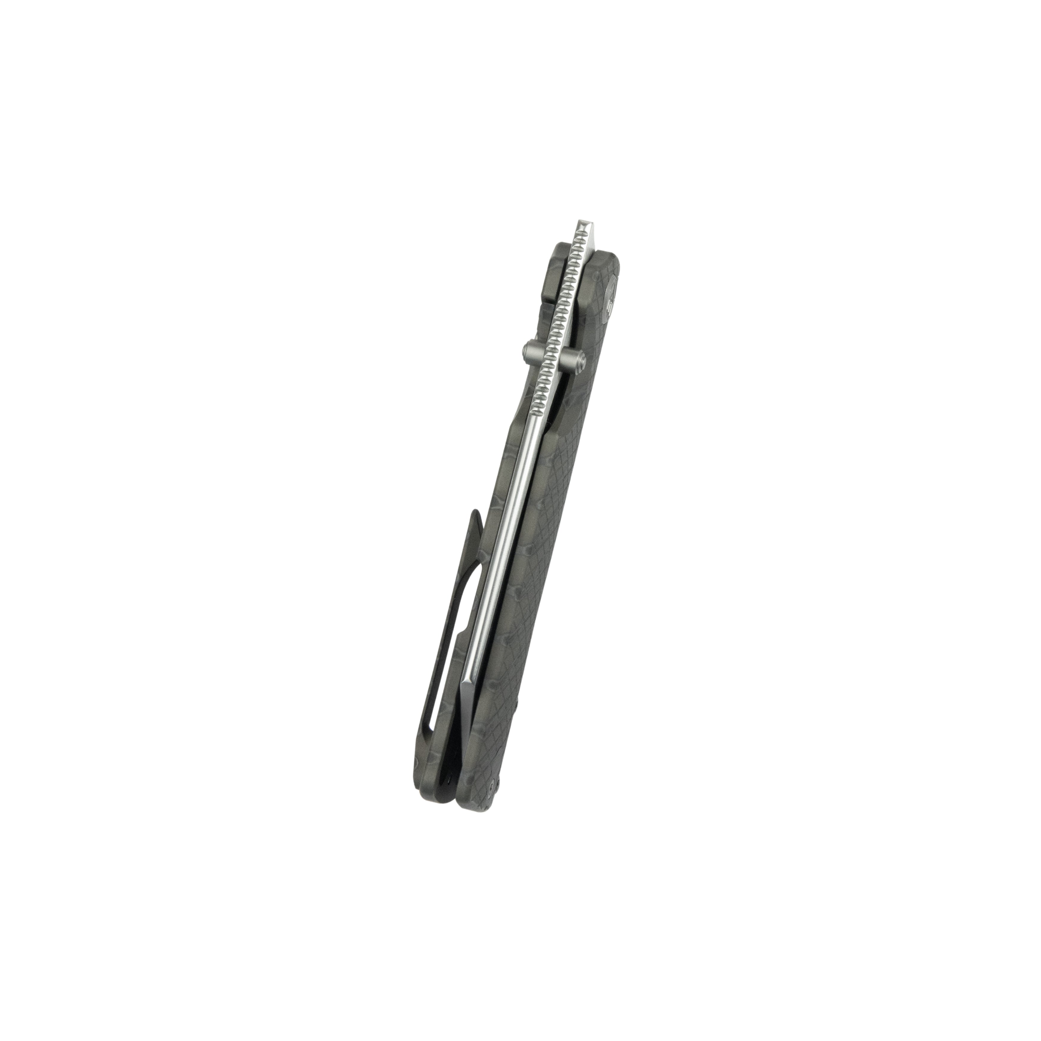 KB Get Some Frame Lock Folding Knife Flamed Titanium Handle 3.35" Satin & Silver Bead Blast M390 Blade KB445B
