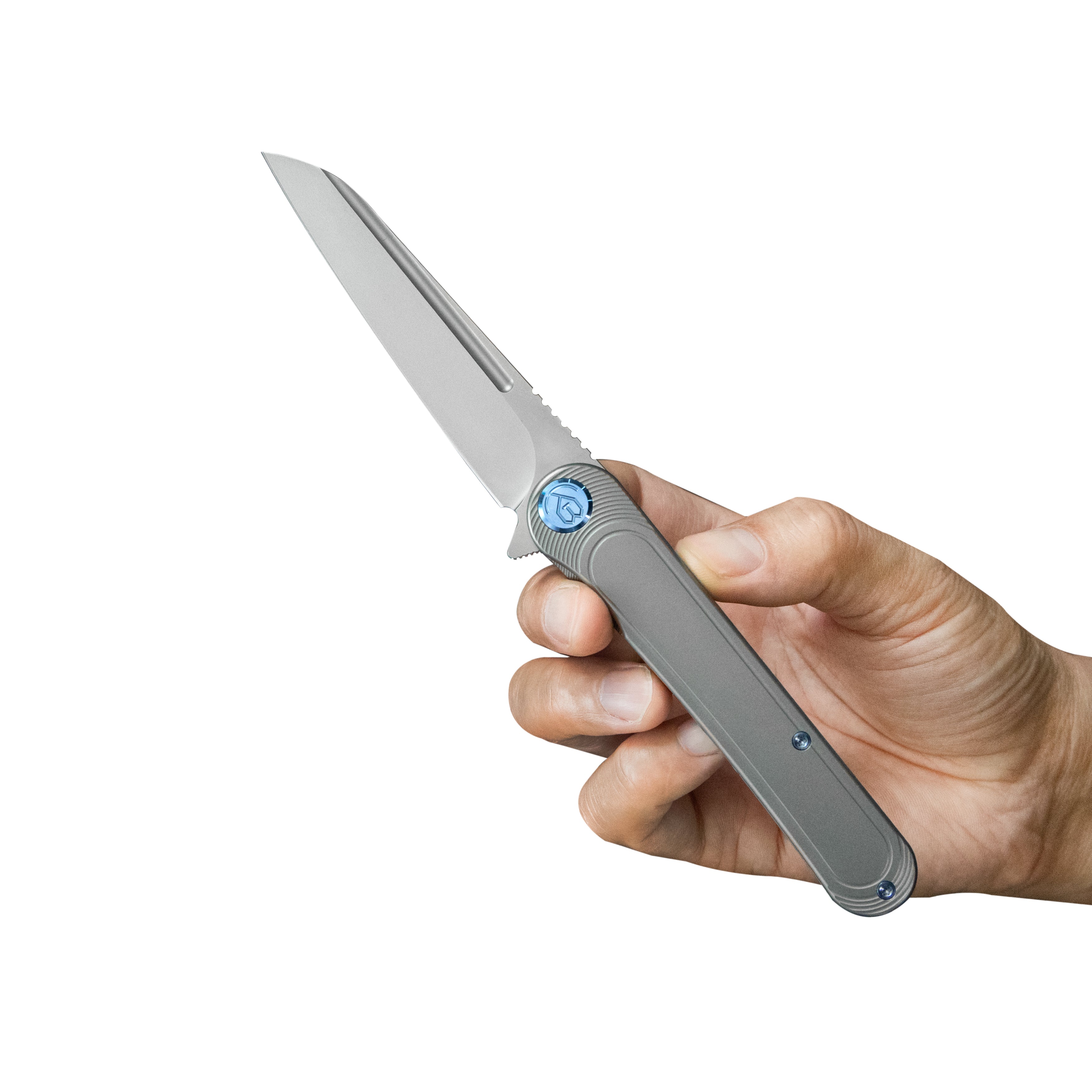 KB Dandy Frame Lock Gentlemans Pocket Folding Knife Grey Ti Handle 3.9